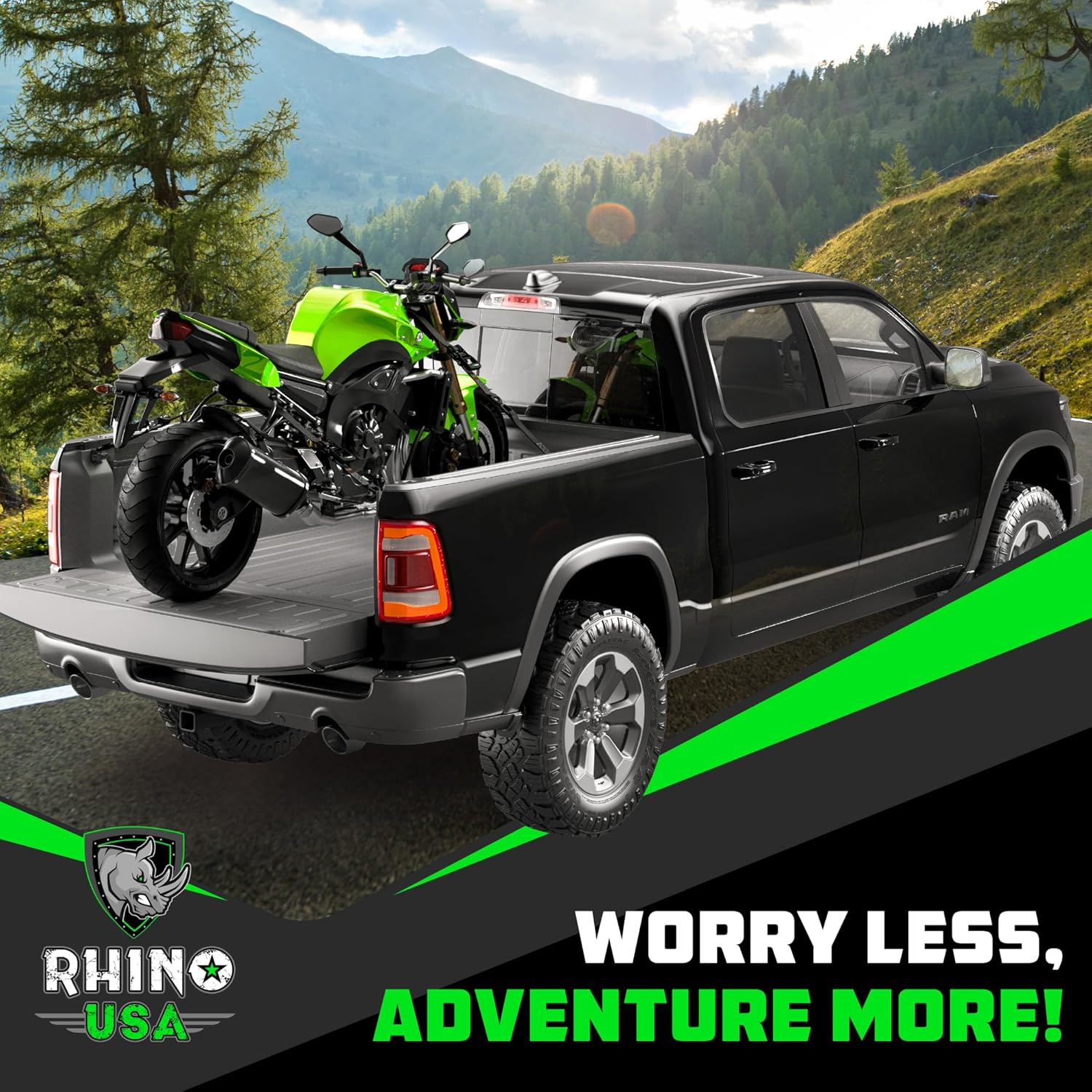 Rhino USA Ratchet Straps Heavy Duty Kit (4-Pack) - 1.6 Inch X 8 Feet (5,208Lb Break Strength) - Ultimate Tie down Straps with Safety S Hooks for Trucks, ATV, UTV, Motorcycle, Cargo & More - Black image number 6