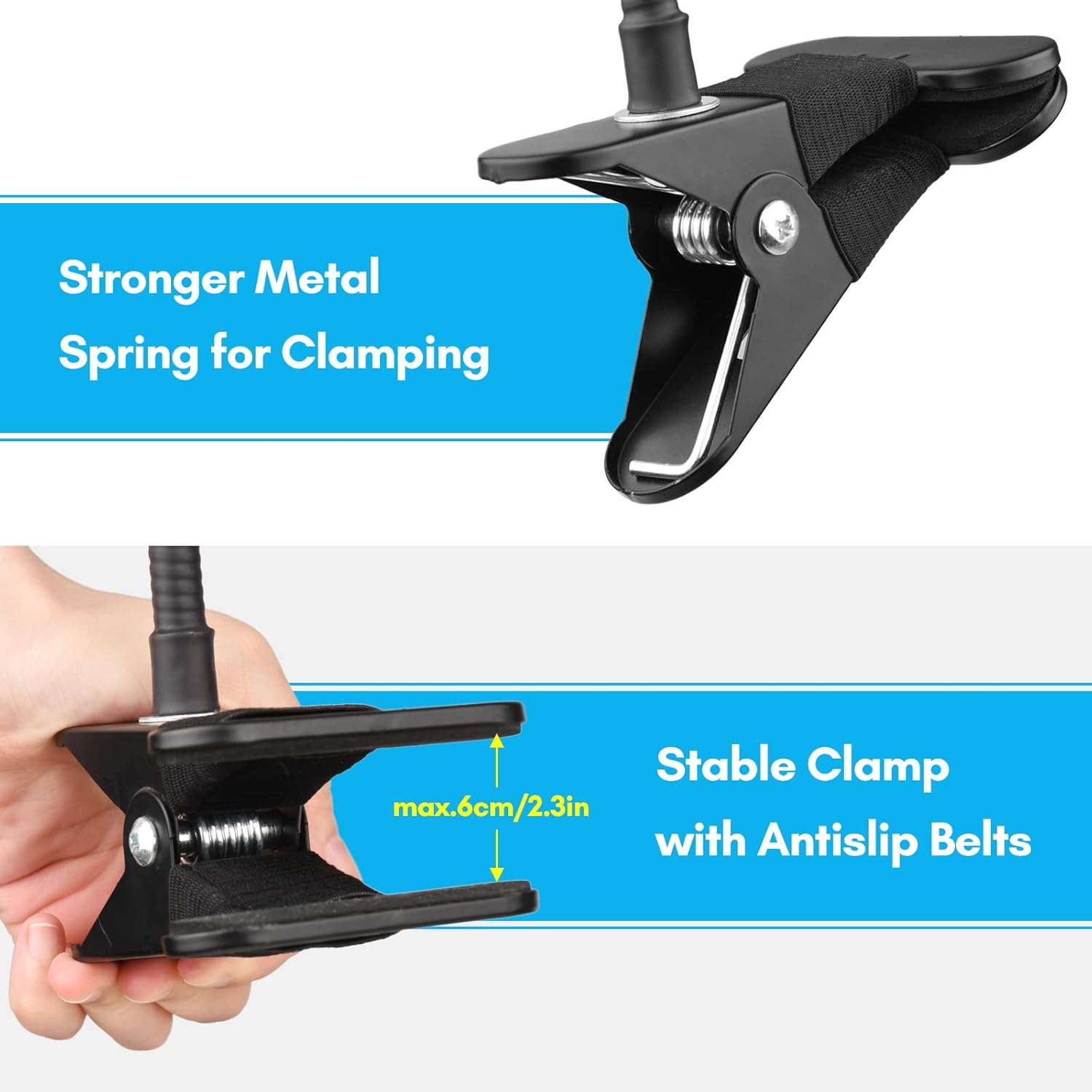 Zolyet 72Cm/28In Webcam Stand Ible Desk Mount Bracket with 1/4 Inch Screw 1Kg Load Ty for Web Camera C930E/C930/C920/C922X/C922/C925E/C615 for Phone Small Video Light Black