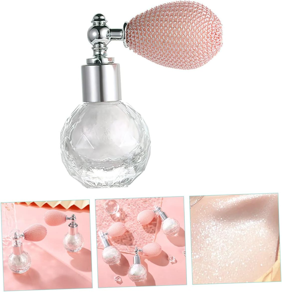 Healeved Diamond Highlight Powder Spray Glitter Makeup Body Highlighter Women Glitter Spray Sparkle Powder Compact