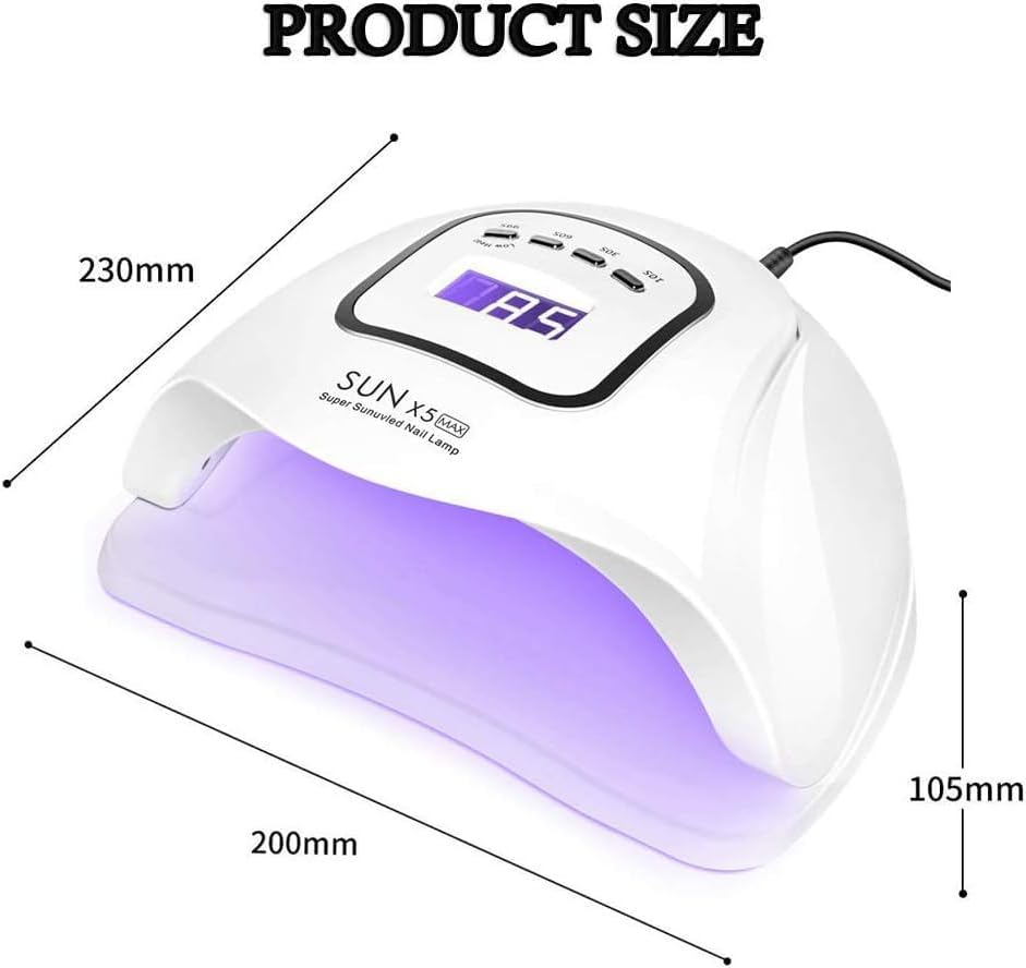 UV Nail Lamp, Professional 150W UV LED Nail Dryer for Gel Polish, Ultra Fast Gel Nail Dryer 45 LED UV Curing Lamp for Nail Curing & Gel Nail Dryer with 4 Timer Setting image number 1
