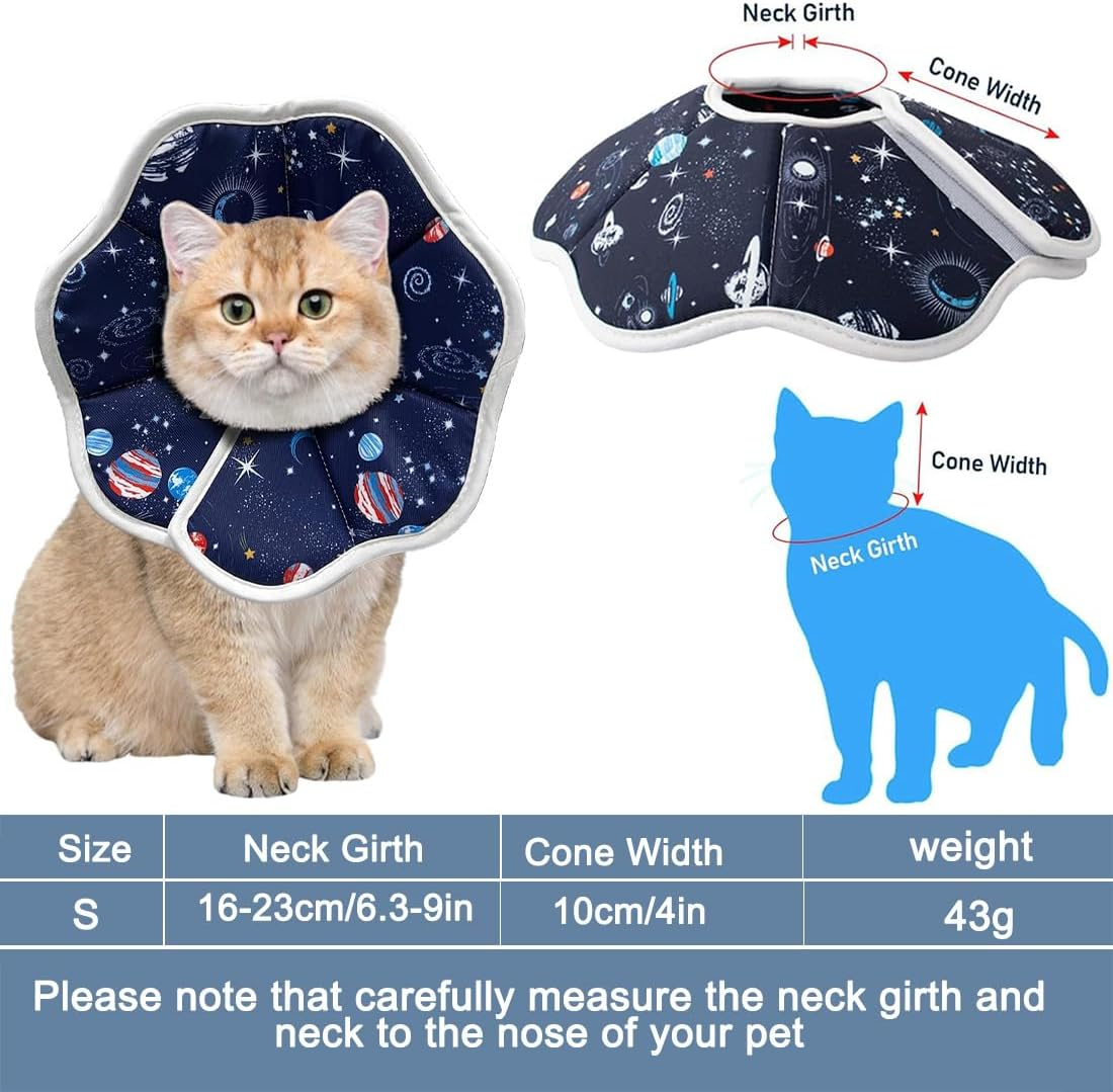 Cat Collar, Adjustable from 16-23 Cm, Cat Collar, Adjustable Recovery Collar, Soft Protective Collar, Cone Collar, Adjustable Recovery Collar, for Puppies, Small Dogs and Cats image number 1