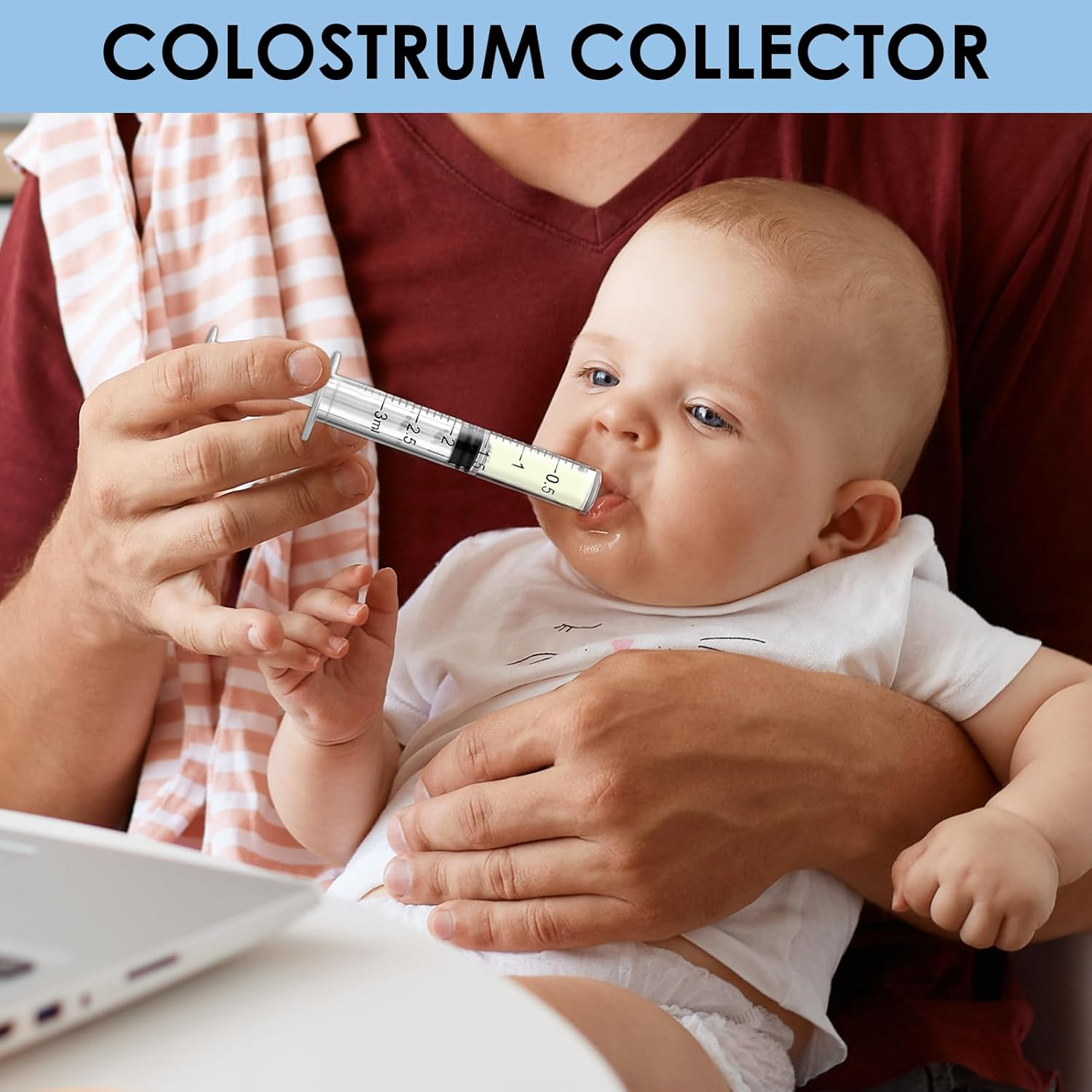22 Pcs Colostrum Collector Kit, 10 Sterile Sealed Breast Milk Collector(3 ML) - Syringe No-Needle with Sealed Caps 10 Stickers 1 Colostrum Collection Measuring Cup(20Ml) 1 Slide Lock Storage Bag for Breastfeeding image number 6