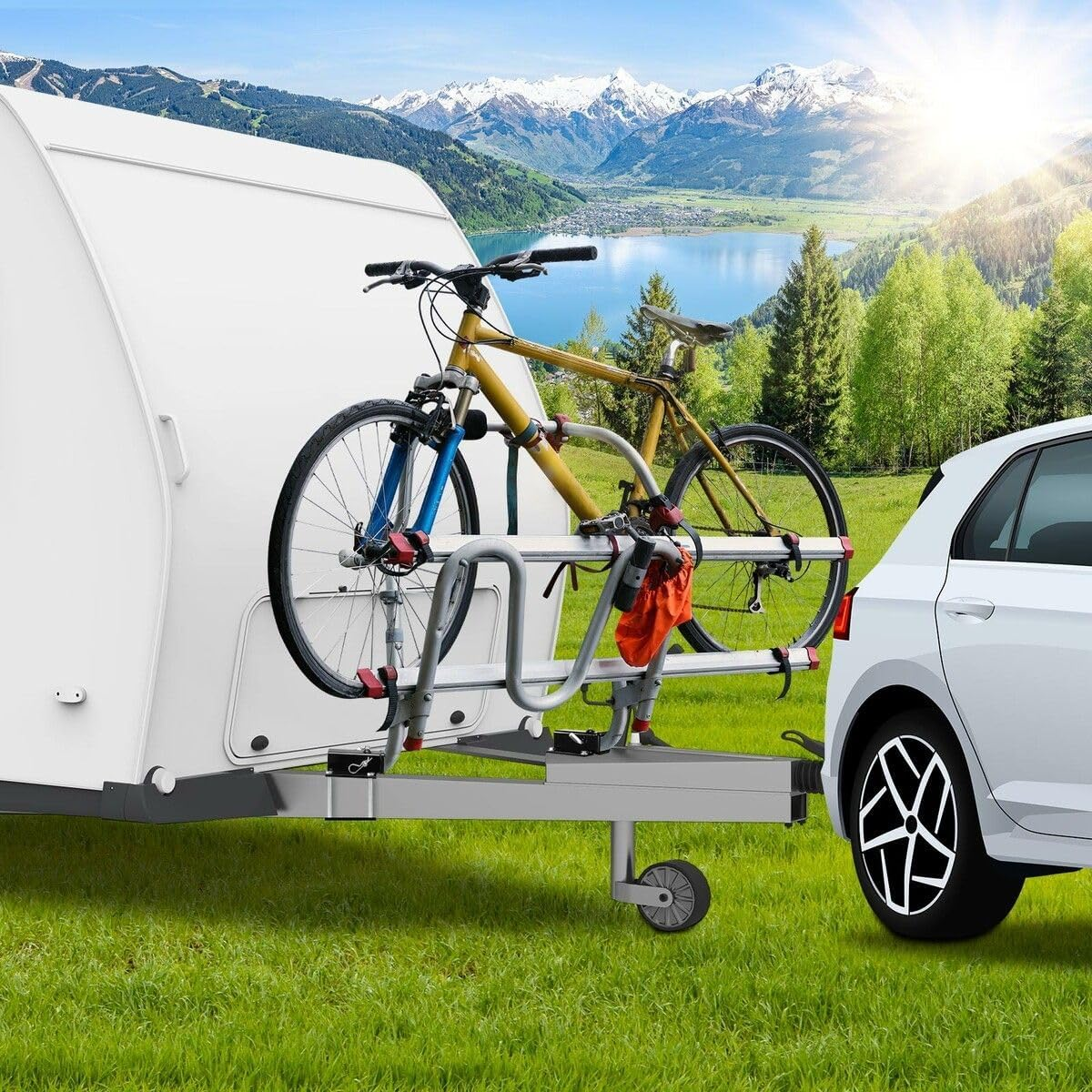 Hitch Receiver Adapter Trailer Universal Mount Reducer Caravan Bike Rack Cargo Carrier Removable Heavy Duty 150Kg image number 4