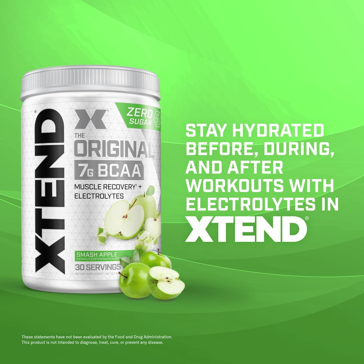 Scivation Xtend BCAA Powder, Branched Chain Amino Acids, Bcaas, Green Apple, 30 Servings image number 5