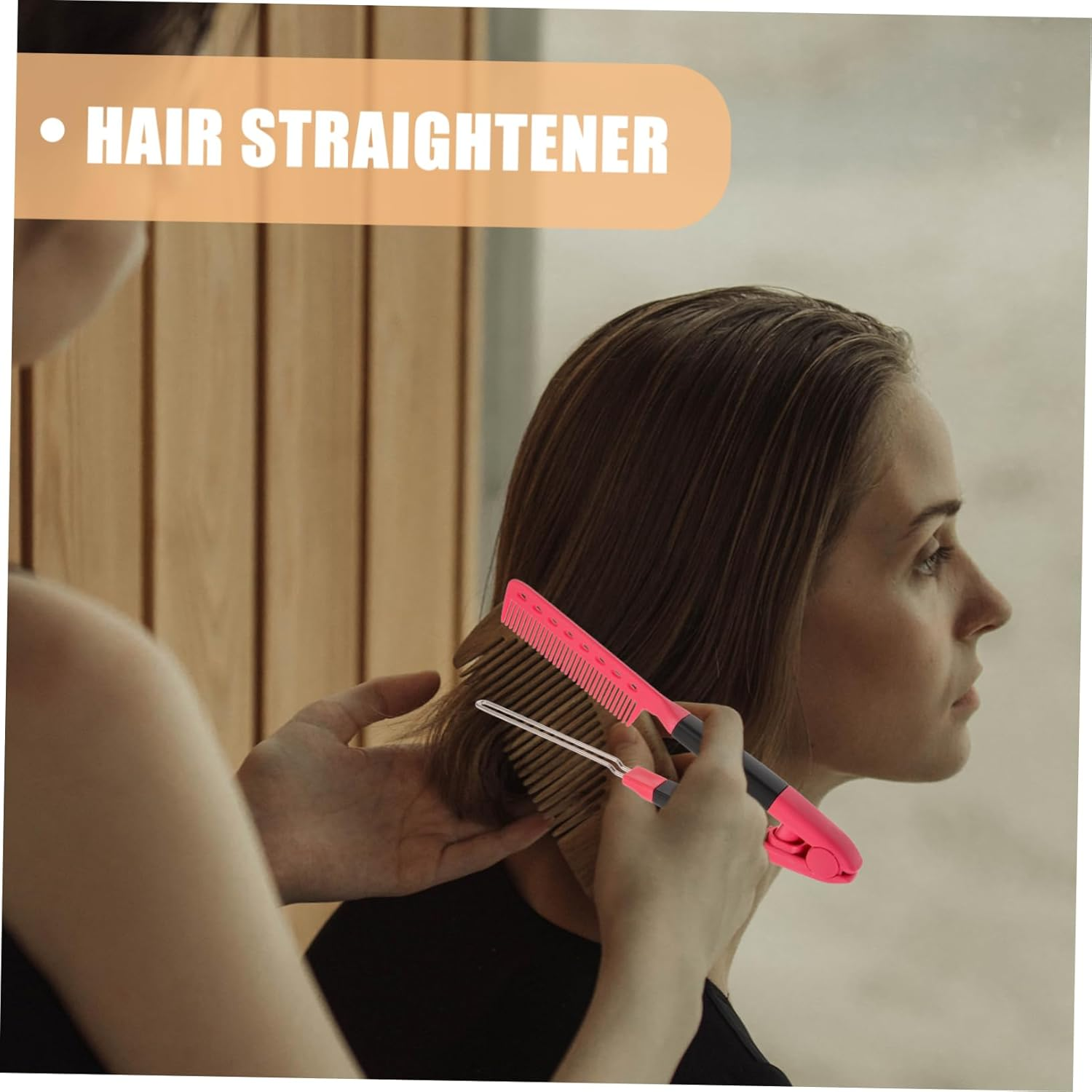 LOLIPPYY Hair Straightener Comb Tool Shaped Design Comfortable Grip Skin-Friendly Material Stylish and Elegant for Easy Hairstyling the Go image number 1