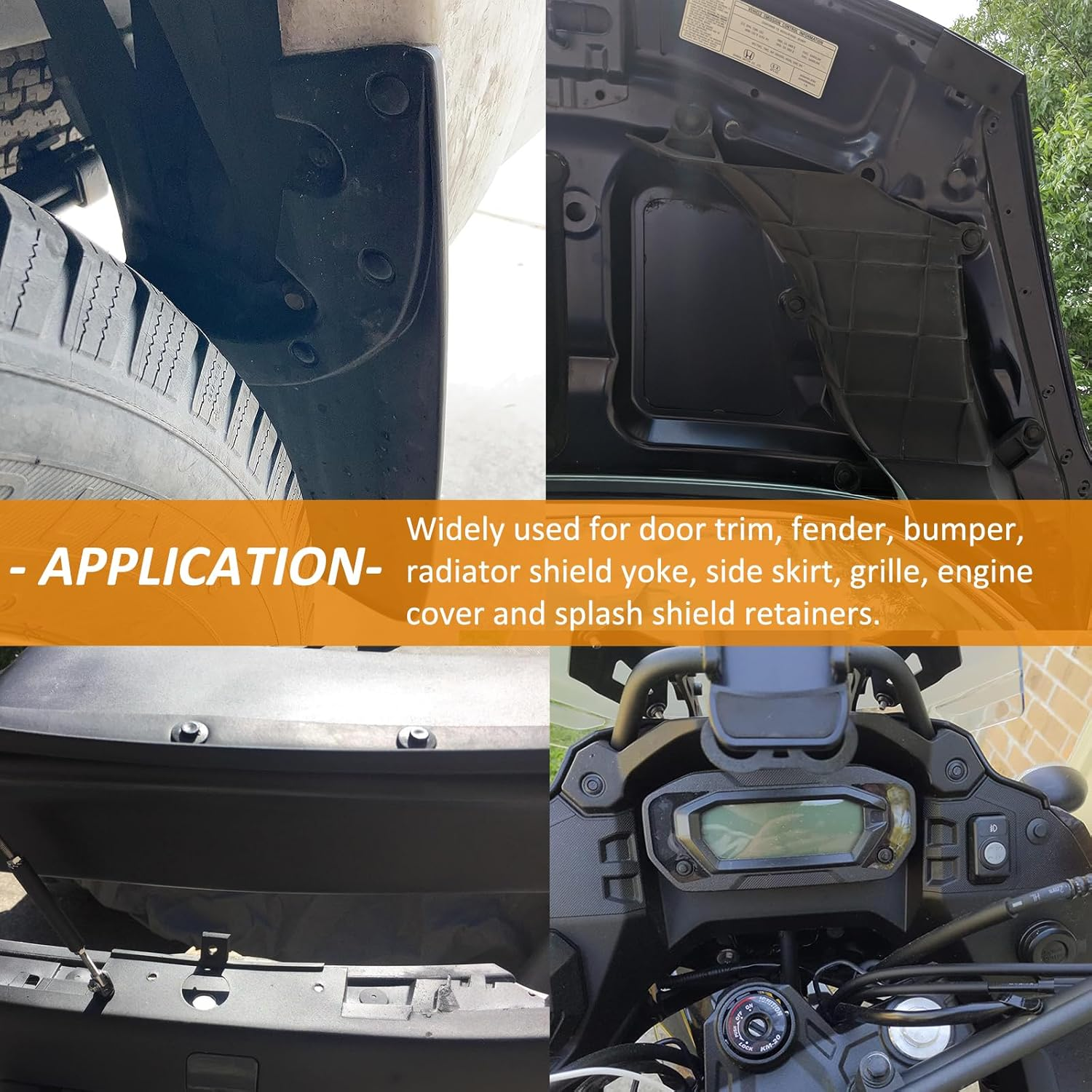 102PCS Retainer Clips Push Type Fasteners 6.3Mm 8Mm 9Mm 10Mm - Expansion Screws Replacement Kit with Remover Tool Bumper Push Rivet Clips image number 1