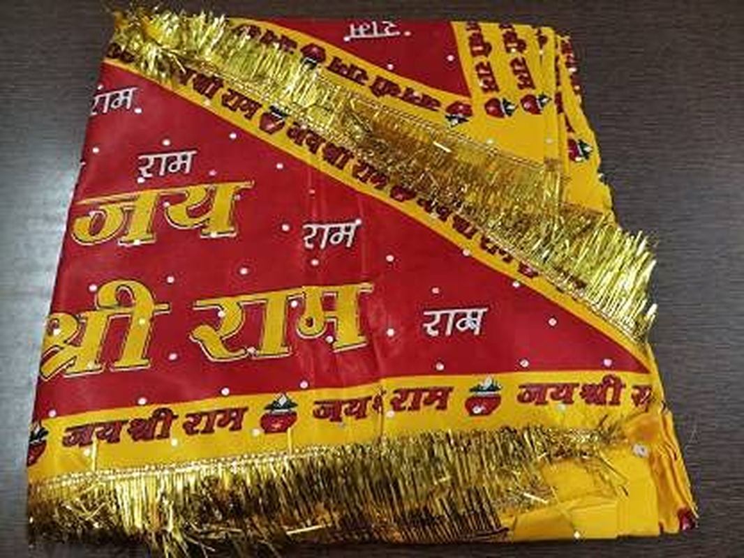 Hanuman Ji Flag Big Size for Home Temple | Bajrangbali Flag | Quality for Temple/Home | Satin Cloth | Red Hanuman Ji image number 2