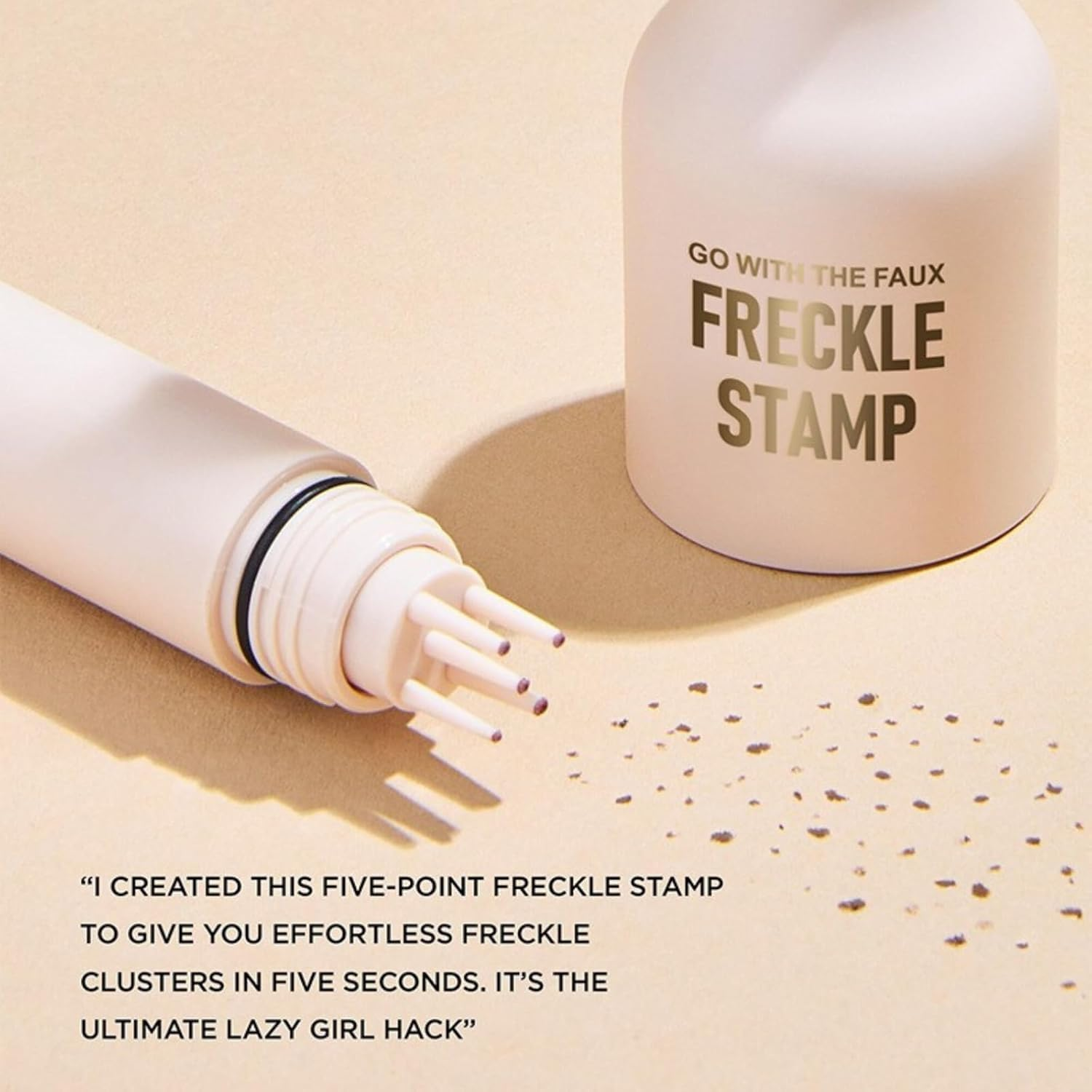 Upgrade Faux Freckle Stamp Pen &ndash; Waterproof Fake Freckles Makeup Tool, Natural-Looking Freckle Maker & Spray with Multi-Prong Precision Stamp Head, Long-Lasting Sunkissed Makeup (2# MEDIUM, All Skin) image number 4