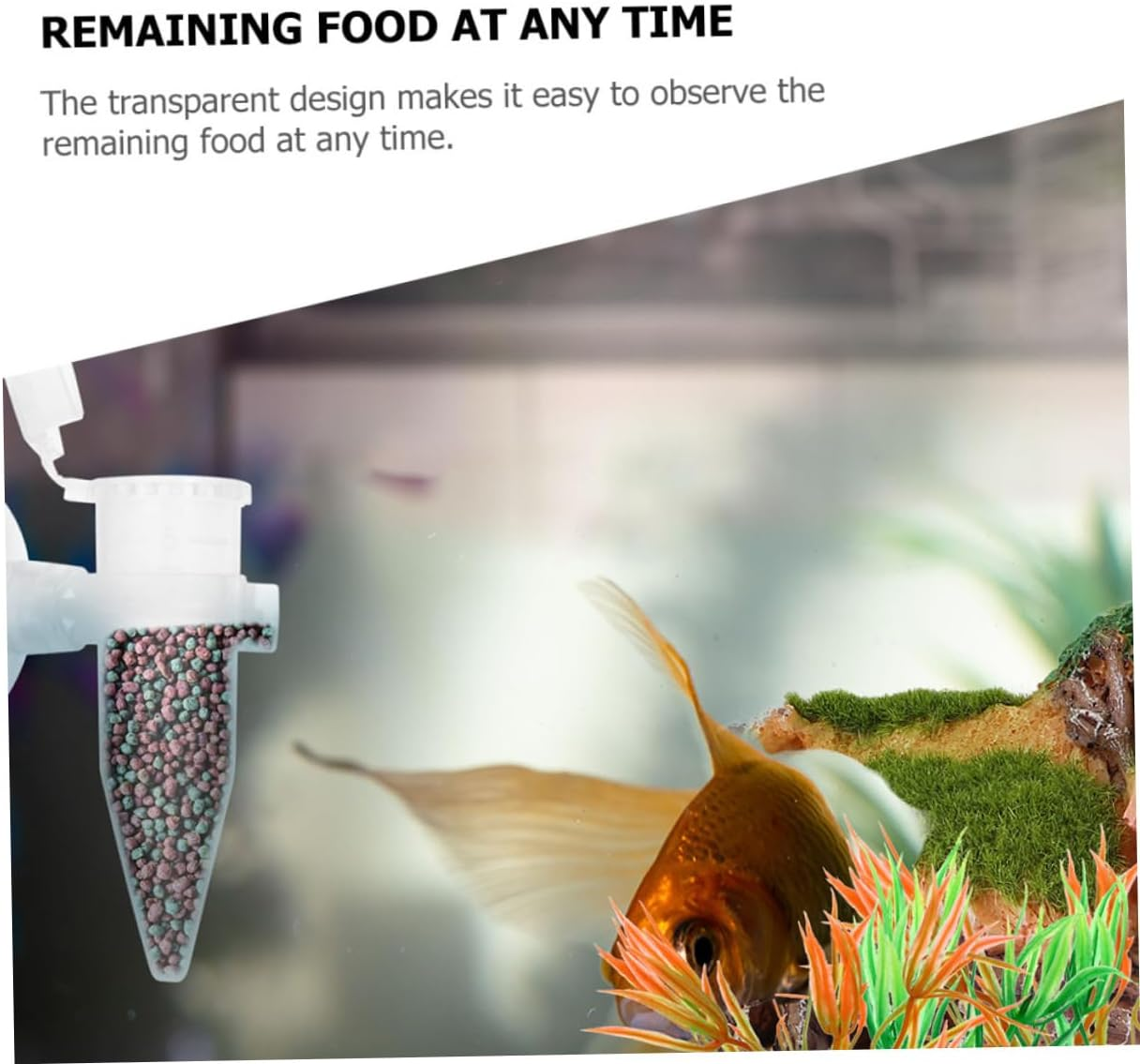 EXAOMBLE 6Pcs Mini Plastic Shrimp Feeder Dispenser with Suction Cup for Aquarium Fish Tanks, Automatic Fish Feeder Suitable for Small Shrimp Hatchery and Aquatic Pet Breeding