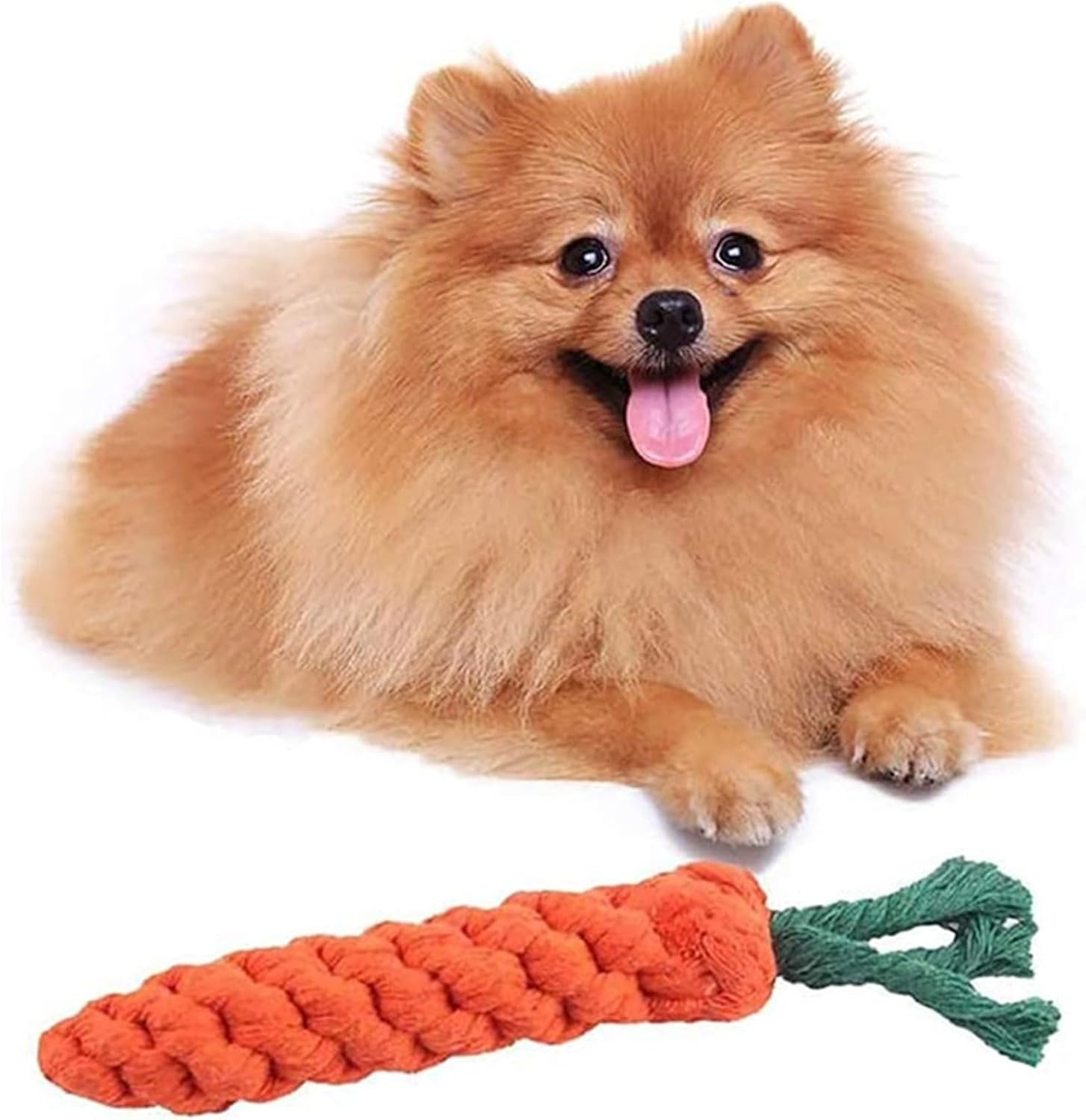 Puppy Chew Toy,Hamster Cat Dog Toys Carrot Pet Rope Chew Toys Pet Teeth Cleaning Chewing Biting Dog Toys Teething Molar Accessory (Carrot)