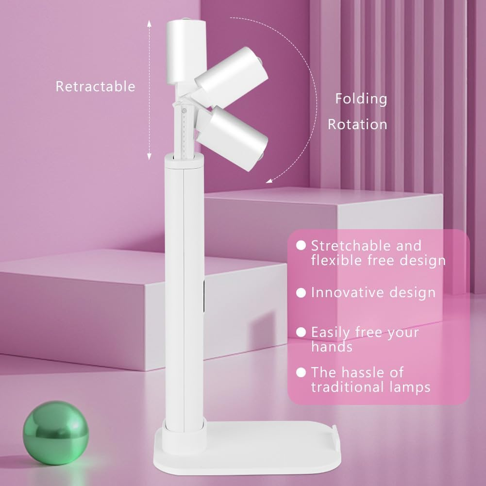 LOPHE UV Nail Lamp for Gel Nails, Handheld Adjustable Nail Gel Lamp with Bracket, USB Nail Dryer Light with LED Screen and 45S 60S Timer, Fast Curing Handheld Nail Lamp for Women Nail Art image number 6