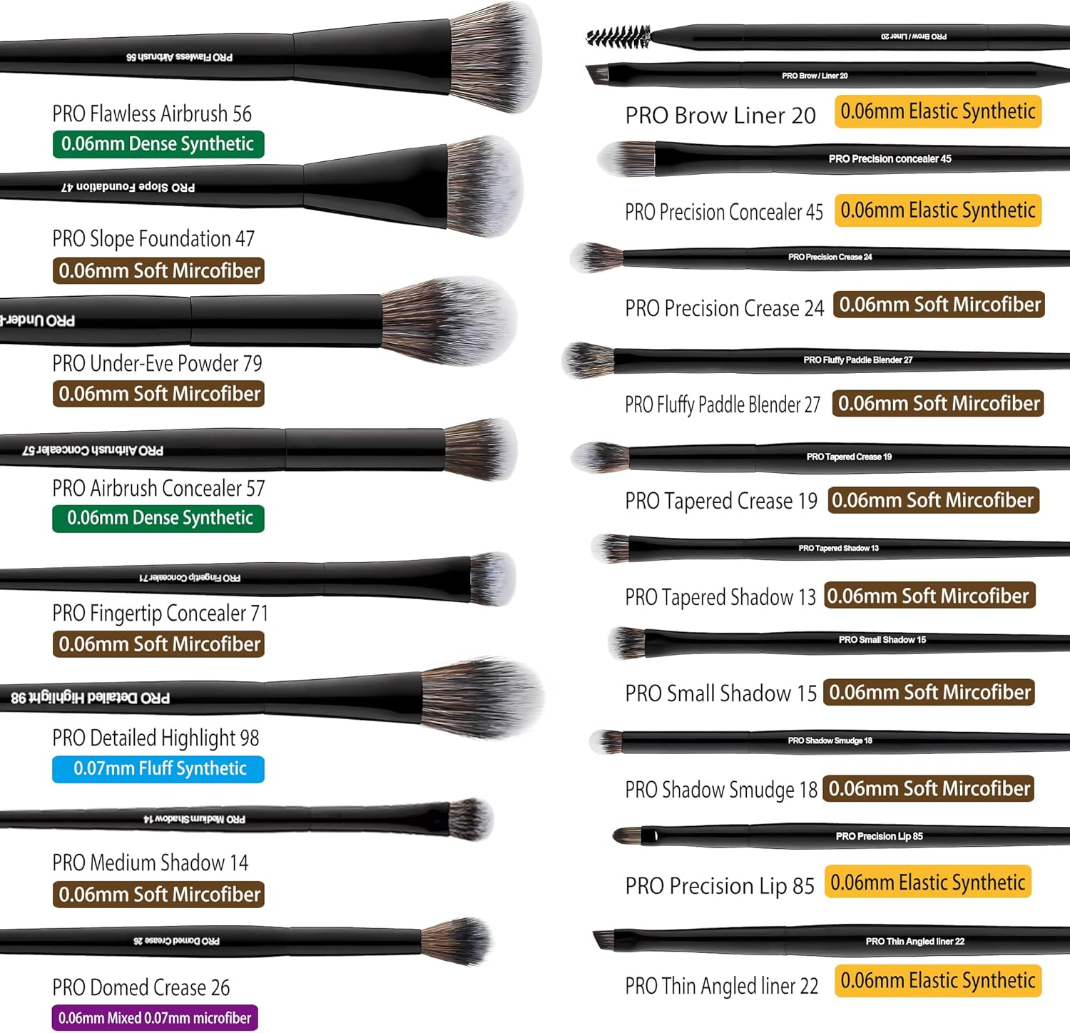 Bueart Design 32Pcs PRO Grade Makeup Brushes Set with Super Large Holder, Premium Ultra-Soft Synthetic Foundation Contour Powder Blush Concealer Eyeshadow Classic Black Make up Brush image number 1