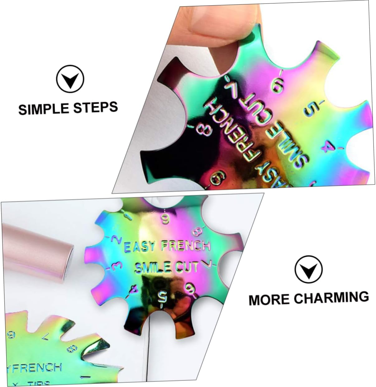 BATHVEVE 6Pcs Nail Art Template Kit Nail Trimmer Stencil for DIY Manicure Manicure Tools Safety image number 5