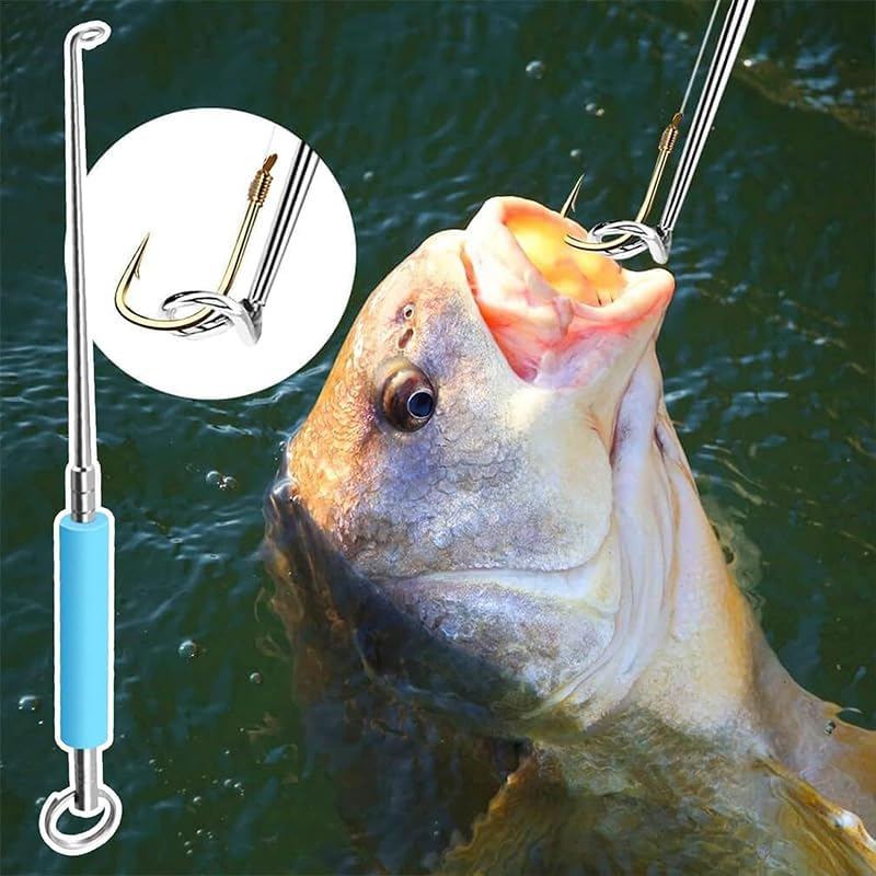 Stainless Steel Fishing Hook Remover - Ergonomic Fishhook Dehooker & Detacher Tool for Safe, Quick & Easy Hook Extraction, Efficient Fishing Gear Accessories