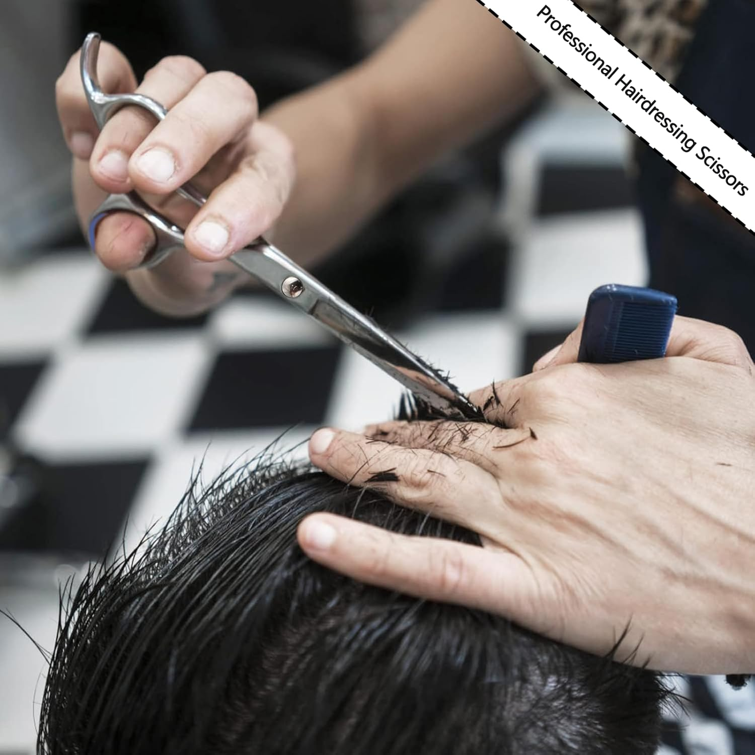 Mchifrys Professional Hair Cutting Scissors 6.5 Inch &ndash; Stainless Steel Hairdressing Barber Scissors with Comb, Precision Shears for Salon & Home Use image number 3