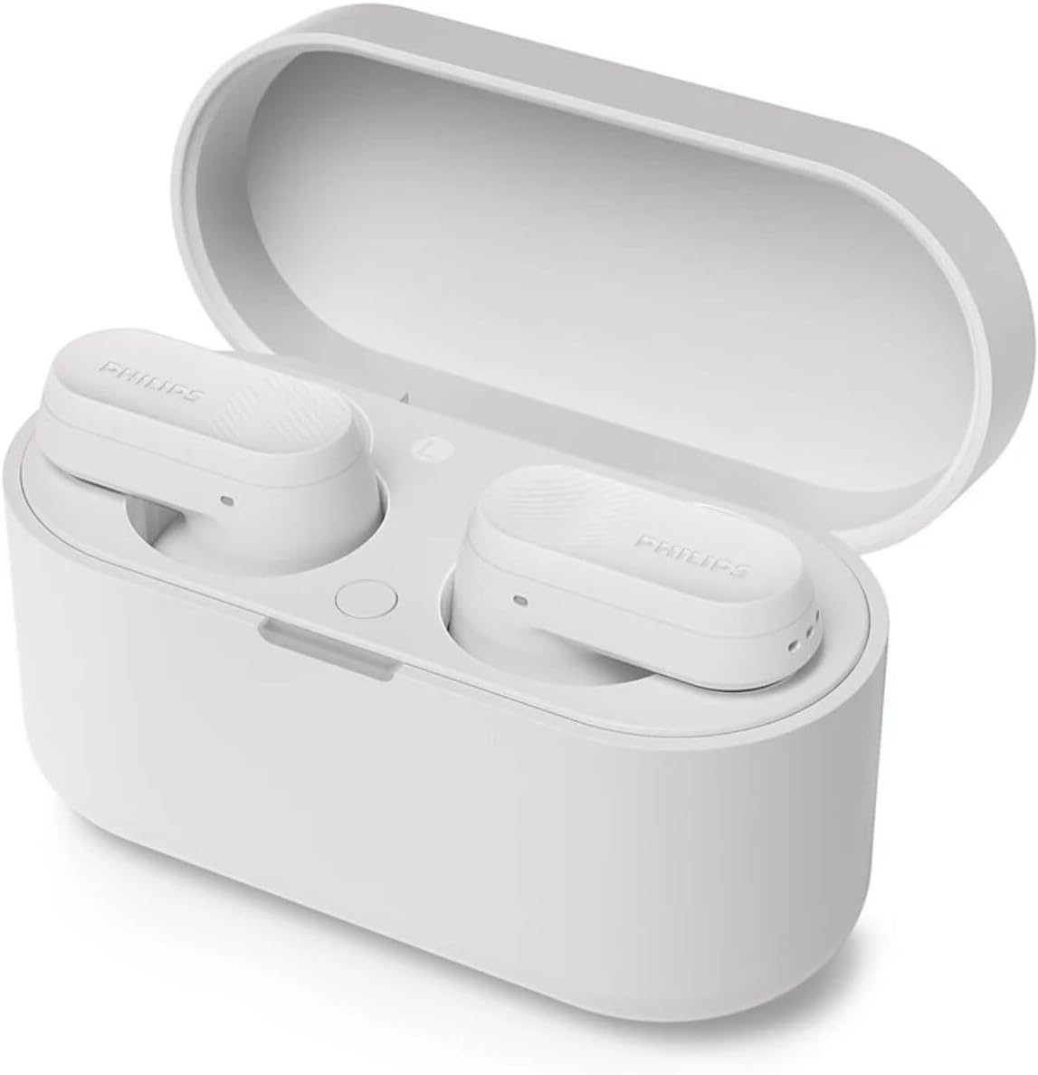 PHILIPS TAT3509WT Noise Cancelling True Wireless In-Ear Bluetooth Headphones - Small Earplugs, Natural Sound, Dynamic Bass, Pocket-Sized Charging Case, Clear Calls - White image number 1
