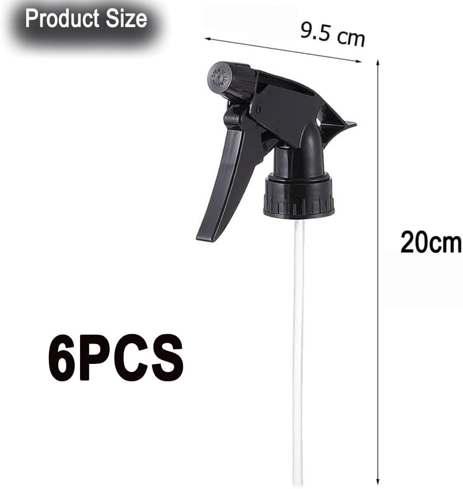 Heavy Duty Trigger Sprayer Replacement Nozzles - 28-400 Spray Bottle Nozzle, Plastic Sprayer Tops 6 Pack