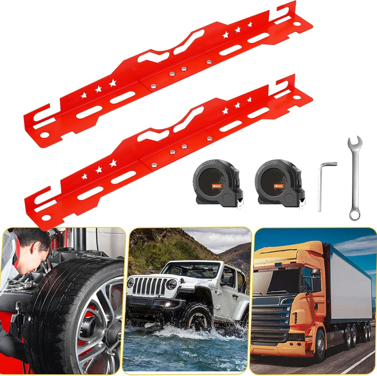 Automotive Alignment Tools, Precision Wheel Adjustment Plates, Accurate Alloy Steel Construction, Heavy Duty Design, 12.2X3.15X2.76 Inches for Car and Home Use image number 6