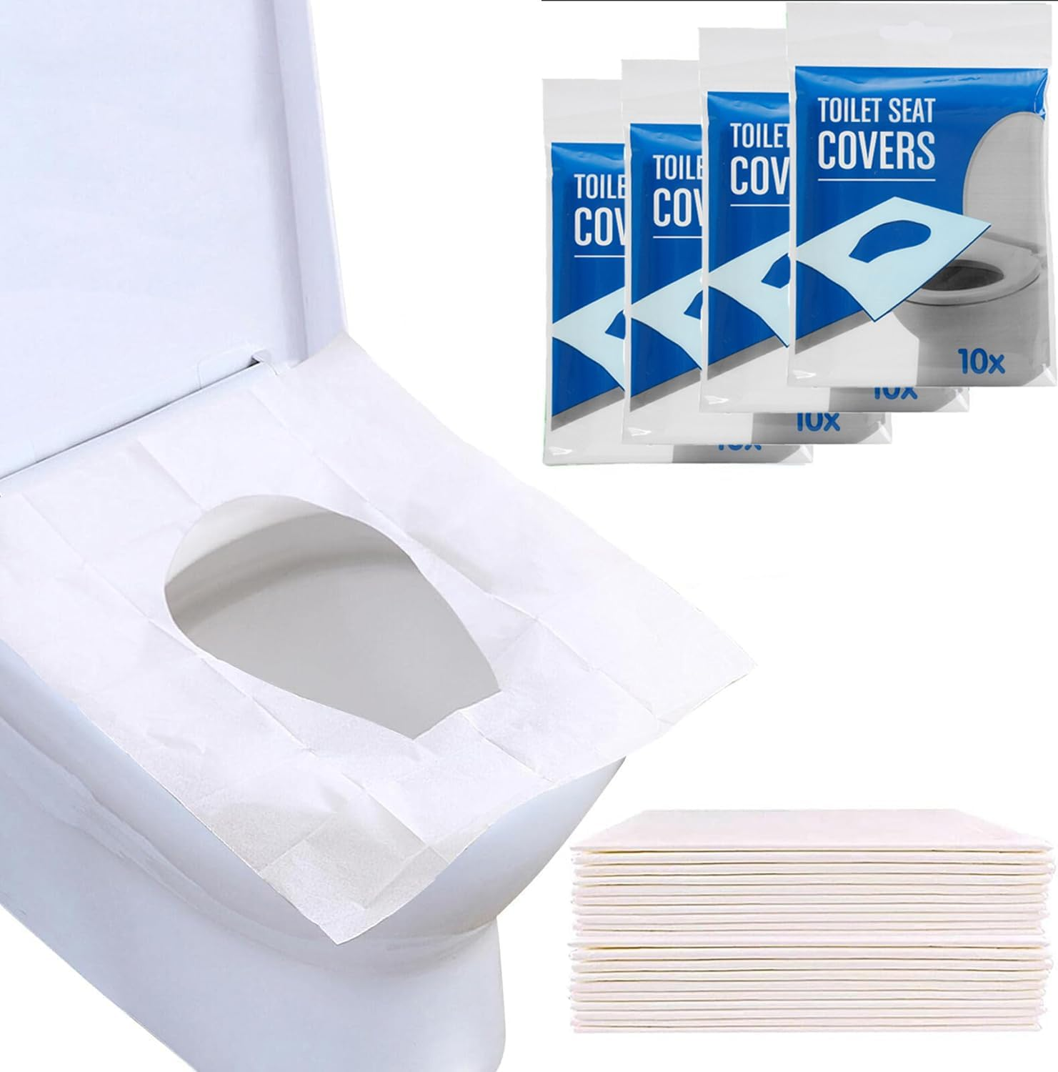 Toilet Seat Covers Disposable,100-Count Toilet Seat Cover - Flushable-Paper Toilet Liners for Travel,Public Restrooms, Airplane, Camping by H HOME-MART image number 3