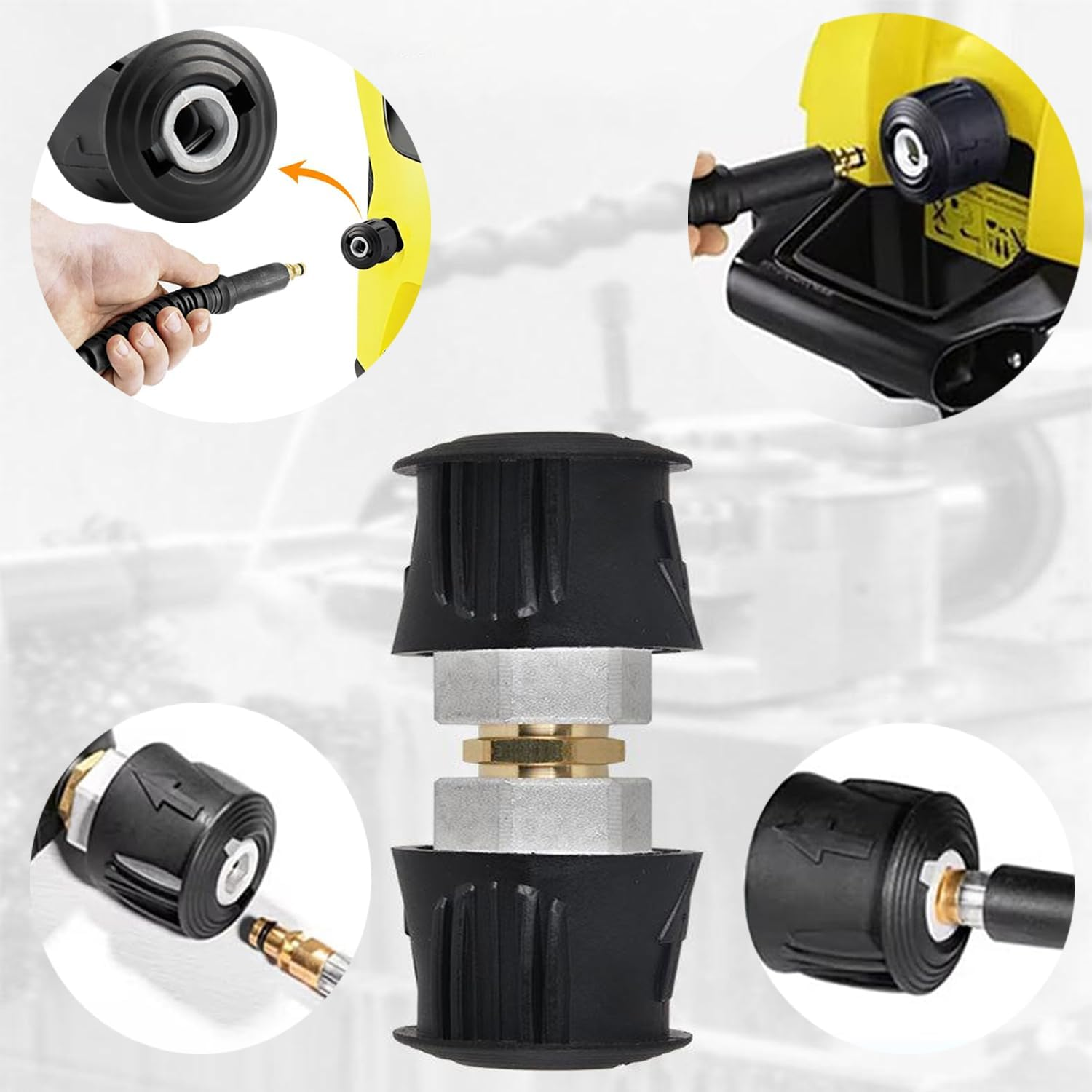 High Pressure Quick-Fitting Replacement for Gun and Power Washer, Quick Coupling Hoses Pressure Washer Hose Connector Adapter, M22 14Mm Female Fitting image number 6