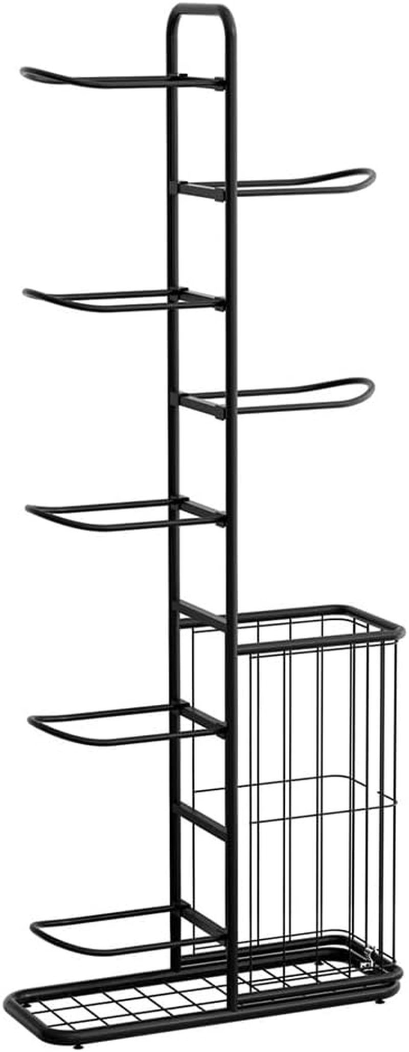 Everfit Ball Storage Rack Heavy Duty Sports Equipment Organizer 7-Tier with Basket Ball Rack for Basketball Football Volleyball Indoor Outdoor Sports Storage image number 5