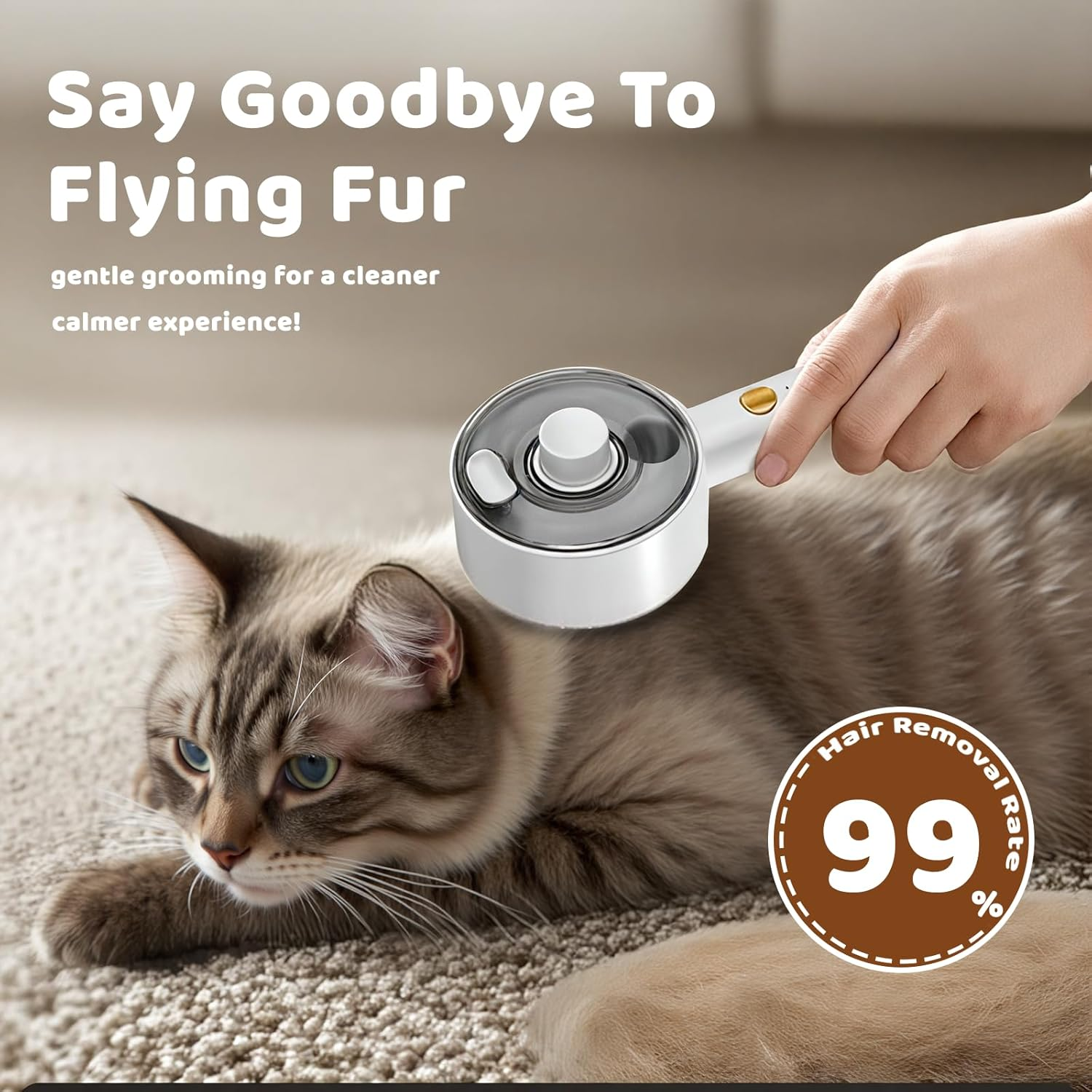 JORAGO Cat Brush with Steam Spray - 3In1 Pet Hair Remover for Indoor Cats Shedding, Cat Comb Water Brushes for Long or Short Haired Cleaning & Removal, Kitten Rabbit Massage Grooming Tool Loose Fur image number 6