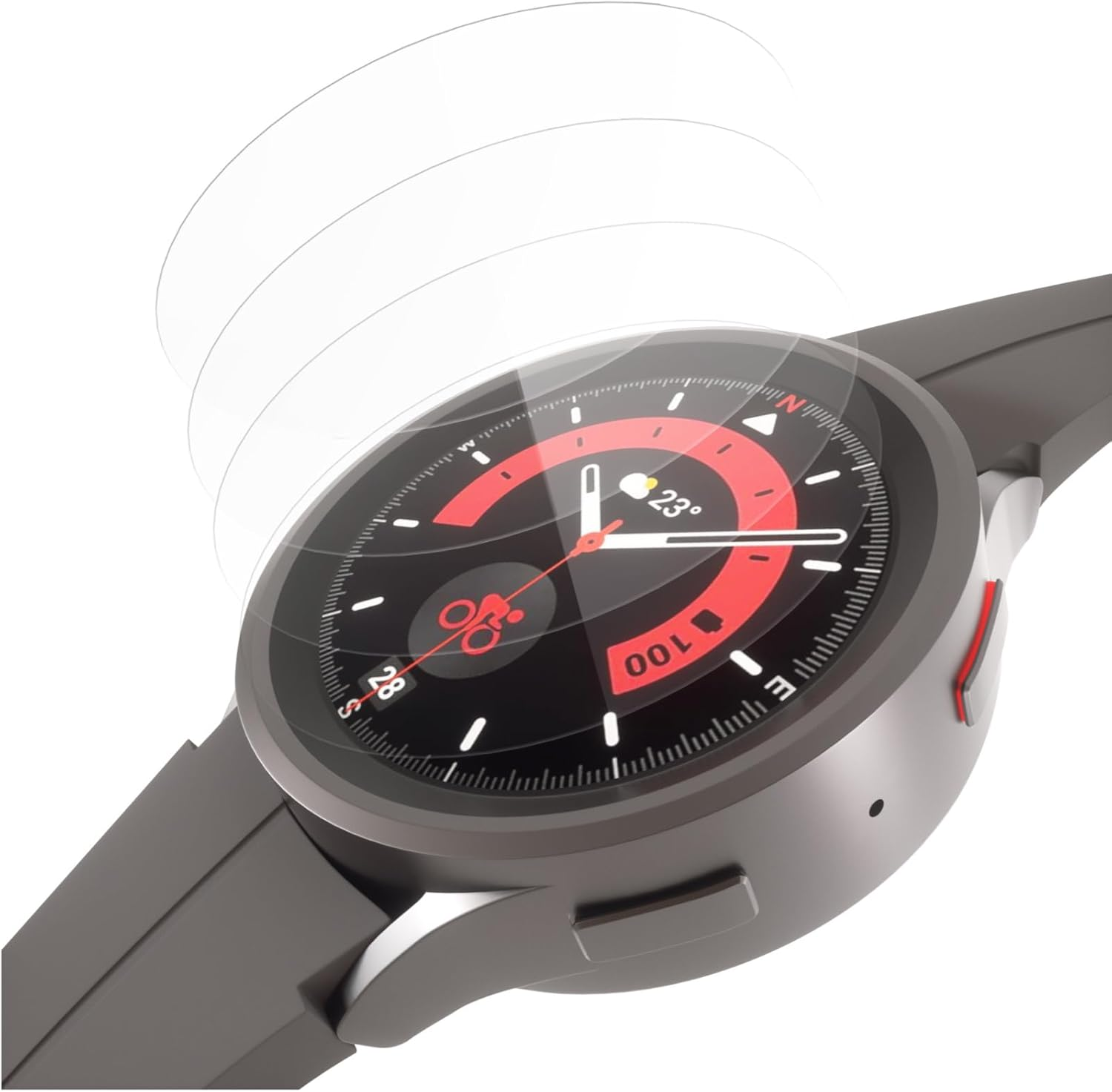 Sinoacc (4-Pack Screen Protector for Galaxy Watch 5 Pro 45Mm Tempered Glass Cover for Samsung Galaxy Watch 5 Pro,Anti-Scratch image number 5