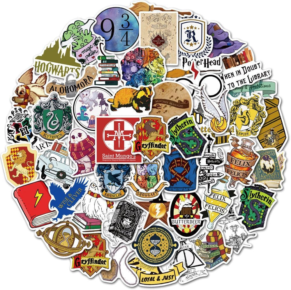 50Pcs Harry Potter Movie Stickers Pack 3 &ndash; Magical Wizarding World Vinyl Decals for Luggage, Laptop, Scrapbooking, and Gifts &ndash; Perfect for Harry Potter Fans and Collectors image number 2