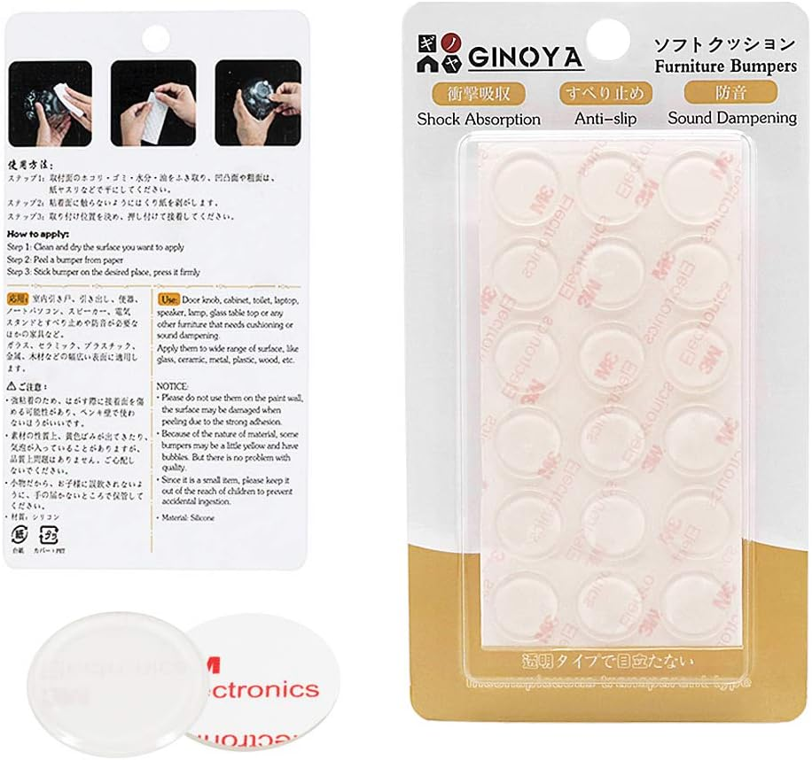 GINOYA 18Pcs Glass Top Bumpers, Silicone Adhesive Furniture Bumpers for Glass Table Door Cabinet Drawers image number 1