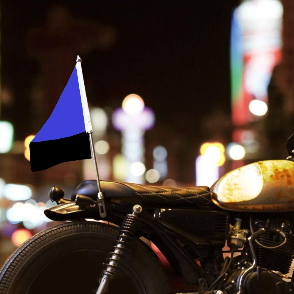 Universal Motorcycle Flagpole, Universal Motorcycle Rear Luggage Rack Mount Flag Pole Stainless Steel Luggage Rack Pole Accessory (Plating Color) - Black image number 4