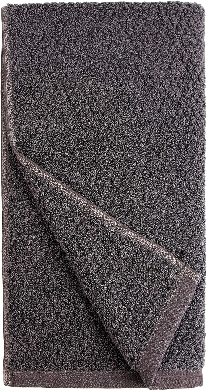 Everplush Diamond Jacquard Quick-Dry Hand Towels Set, 4 X (16 X 30 In), Charcoal 4 Count image number 1