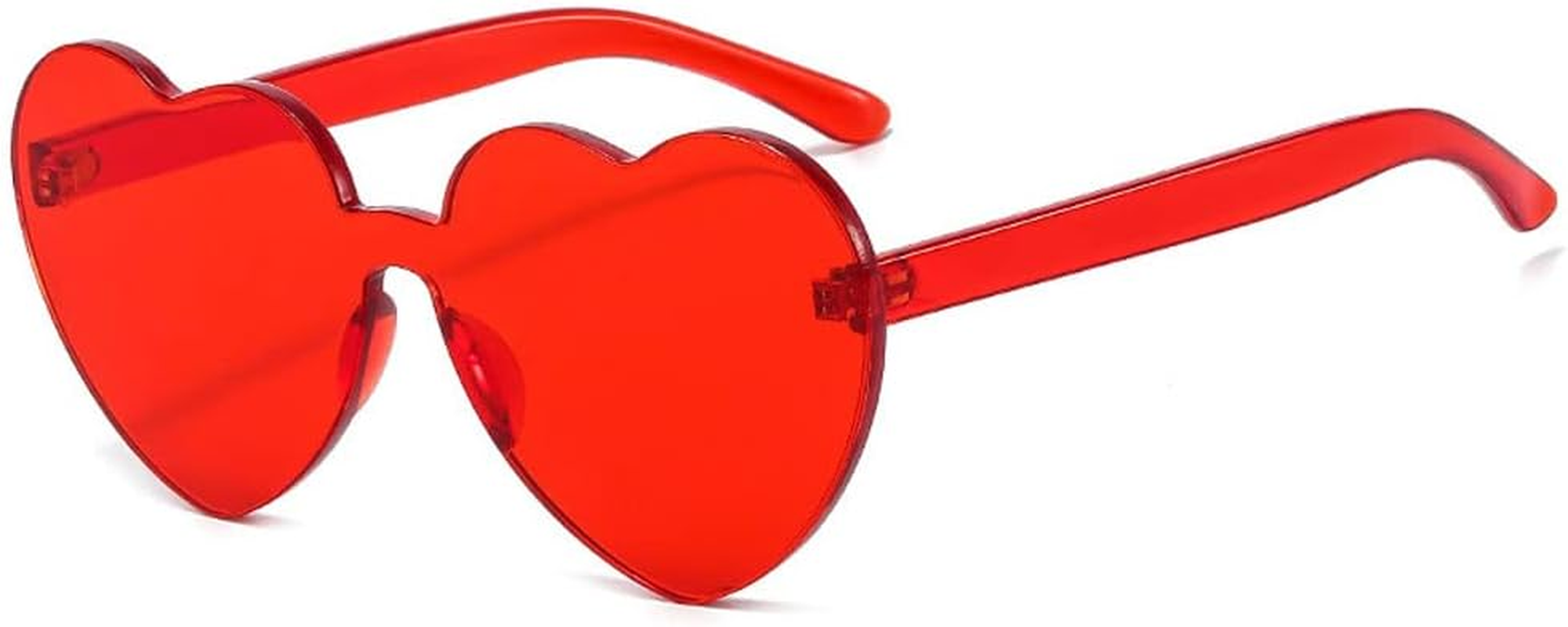 Yoothink Love Heart Shaped Sunglasses for Women Colorful Rimless Sunglasses Party Sunglasses image number 1