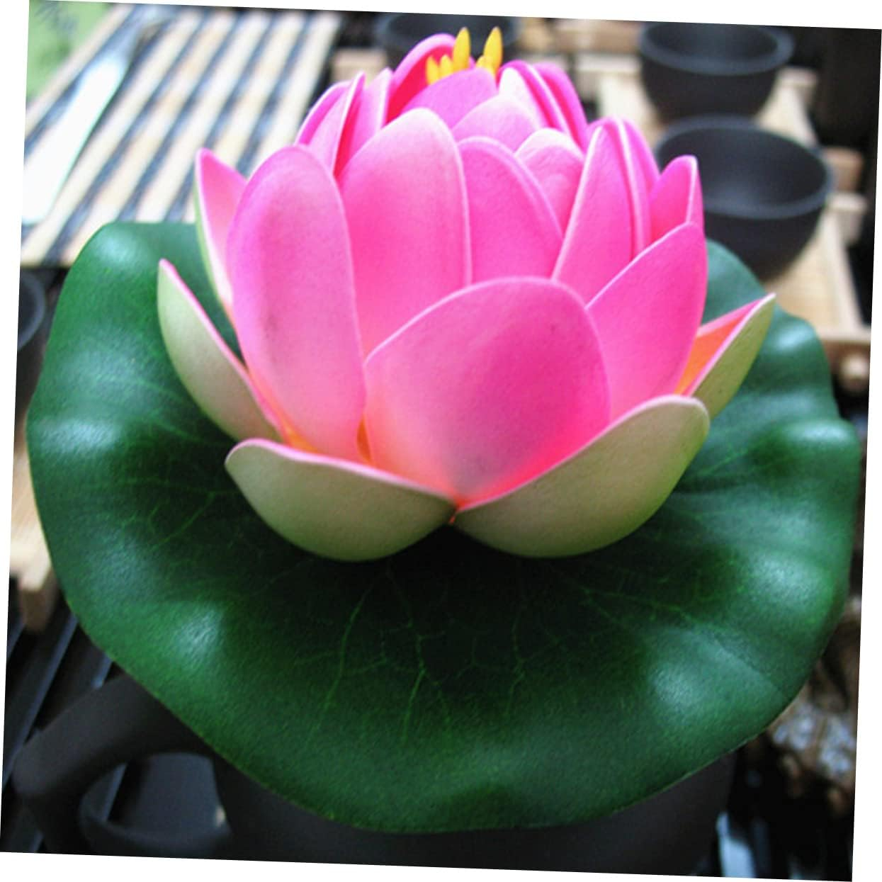 9Pcs Artificial Lotus Flower Floating Candle Water Lily Night Lamp for Pool Fish Tank Pond Simulation Floating Flowers 11Cm image number 4