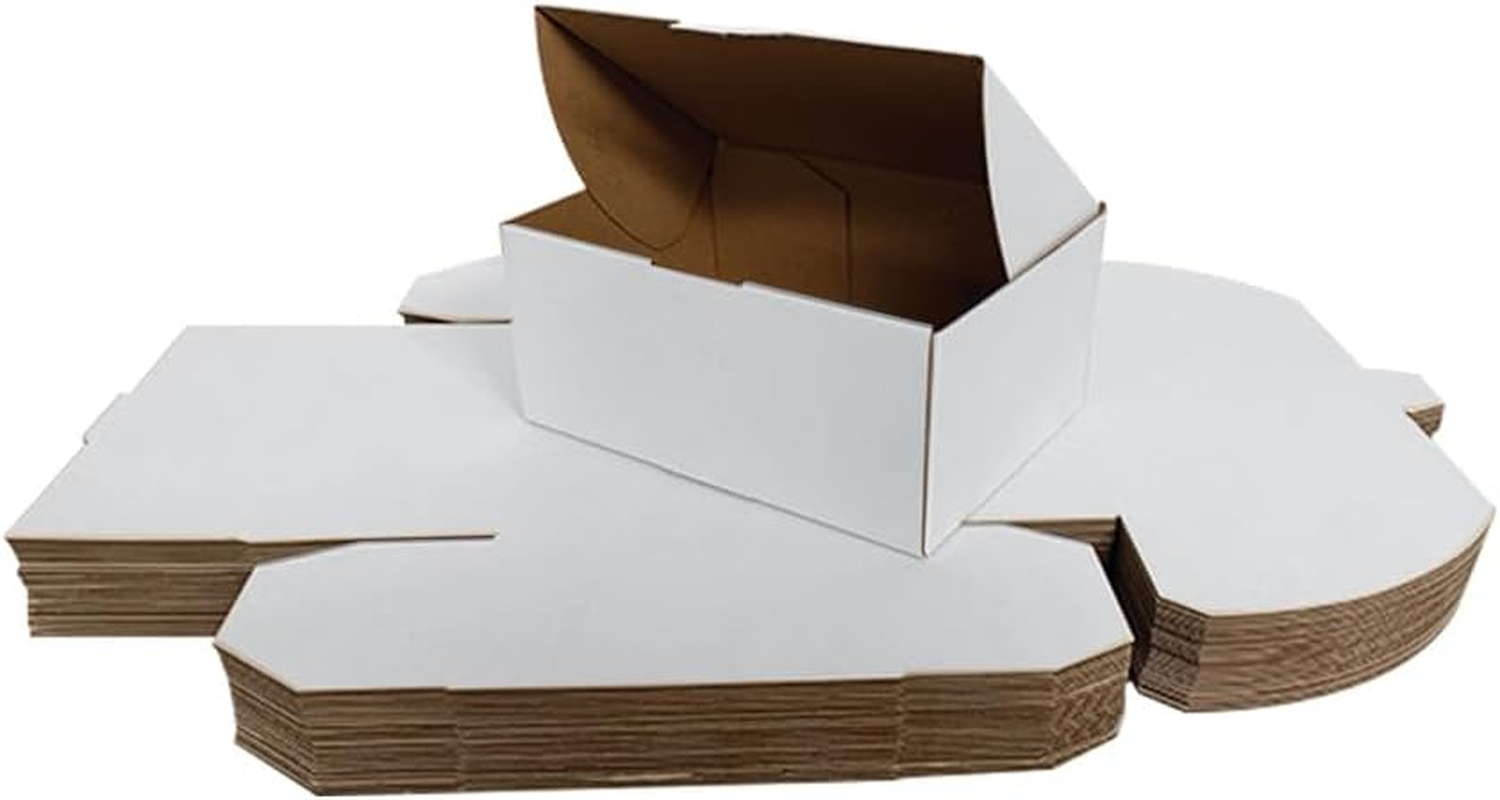 OZPACK Die Cut Cardboard Boxes (100Pcs/174X128X53Mm) &ndash; Gift, Packaging, Shipping Storage and Retail Boxes &ndash; Strong, Lightweight &ndash; WHITE WHITE image number 1