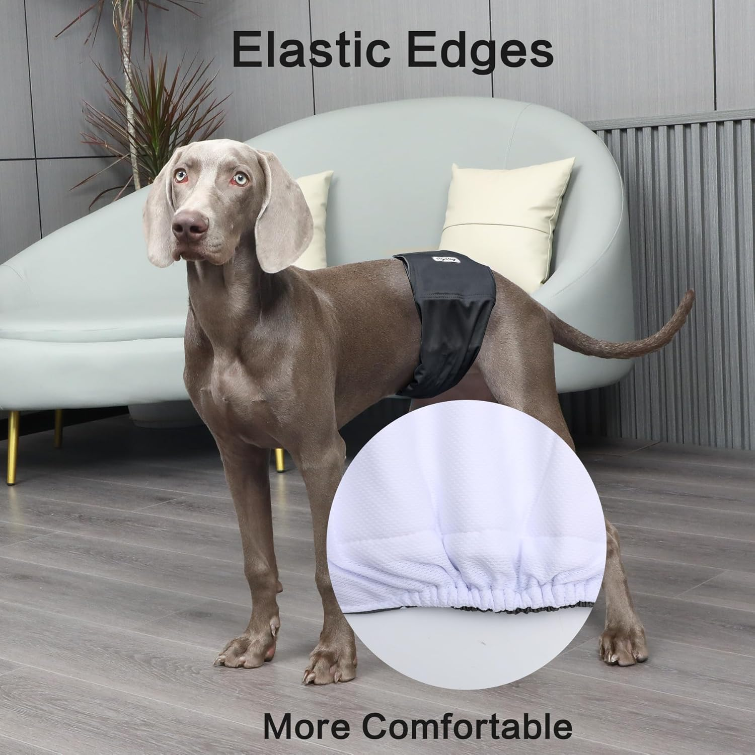 Joydaog Reusable Belly Bands for Dogs,5 Pack Premium Washable Dog Diapers Male Puppy Nappies Wrap,S image number 2