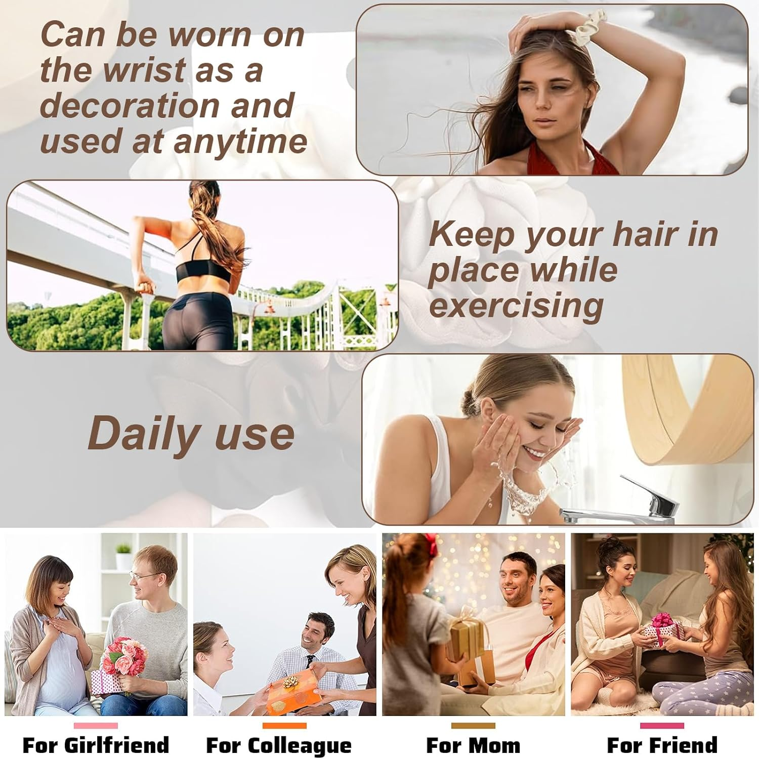 PMELCXD Satin Hair Scrunchies Set - 10 Pieces Silk Hair Bobbles with Storage Box for Women and Children image number 1