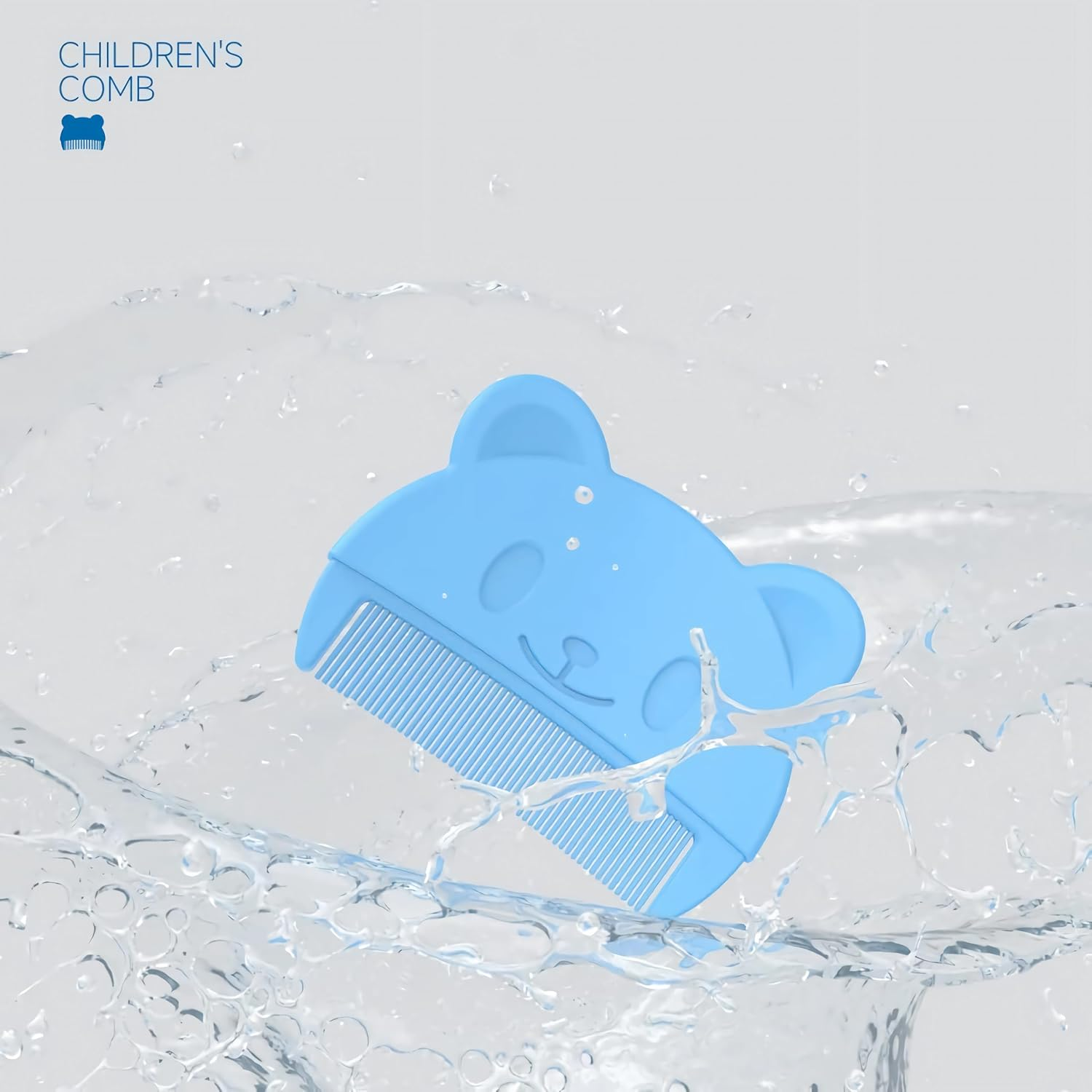 Baby Bath Brush, Baby Cradle Cap Brush, Silicone Massage Brush, Baby Comb, Children'S Comb (3 Pieces) (Blue) image number 3