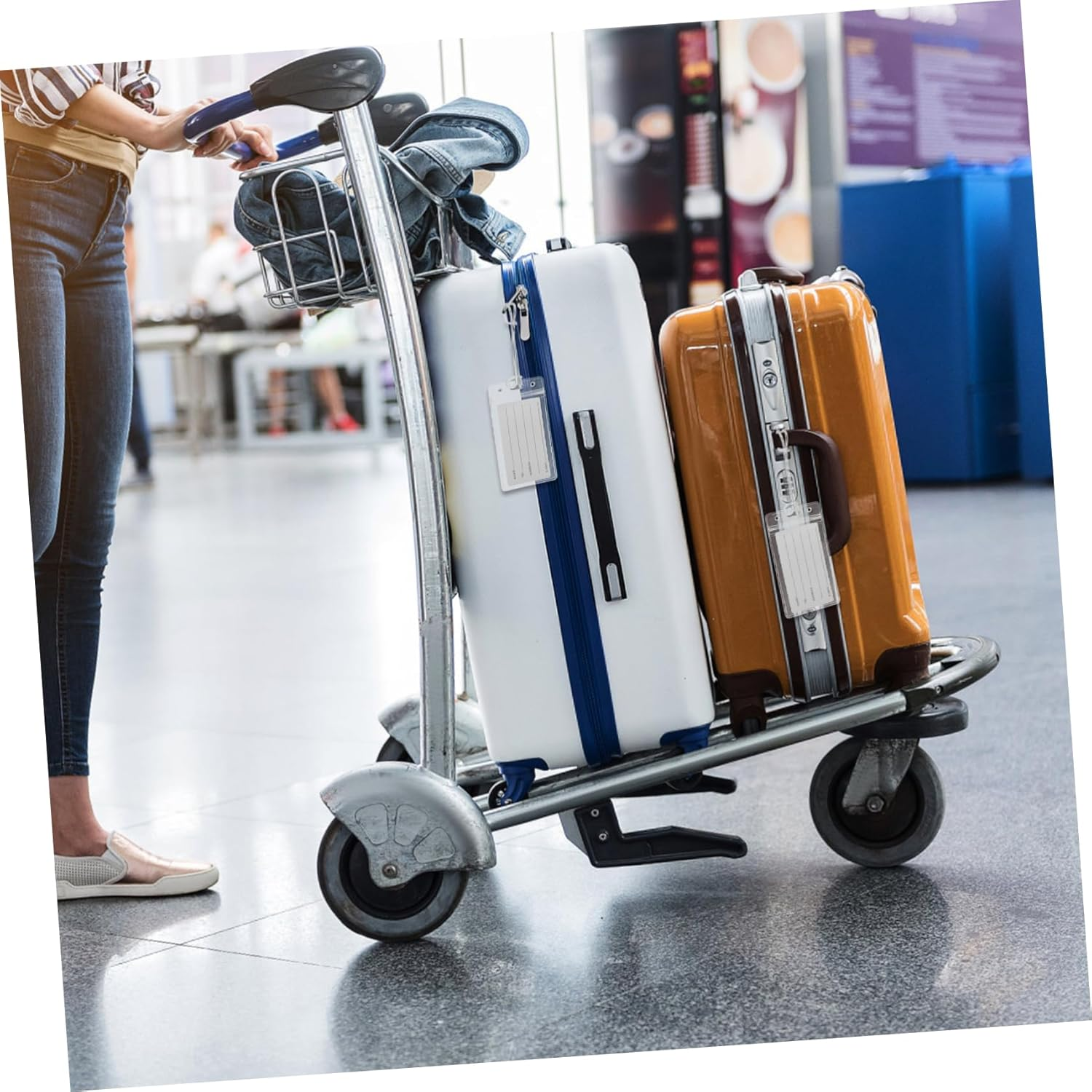 DIKACA Clear Luggage Tags Reusable Travel Tag Card Holders with Loops Plastic Sleeves for Suitcases Backpacks More Resealable Closure for Easy Updates image number 1