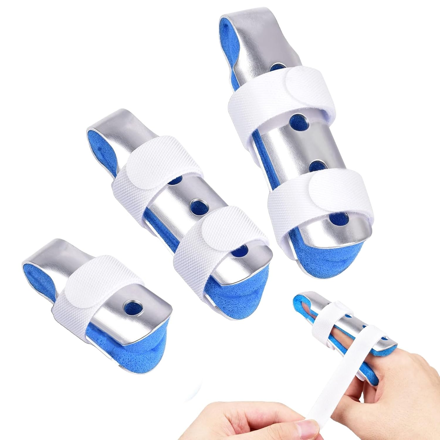 3-Size Finger Splint, Metal Thumb Splint, Aluminum Trigger Finger Splint, Thumb Brace, Thumb Guard for Relief Suffering Pain, Mallet Finger Splints for Broken Fingers Straightening Arthritis image number 3