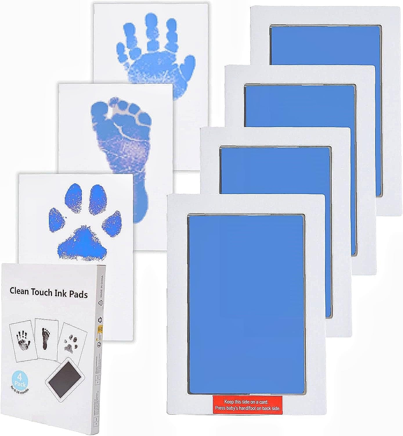 Hiumotan XL Size 6-Pack Imprint Cards & 2 Baby Handprint Ink Pads with Clean-Touch，Baby Inkless Hand and Footprint Kit,Baby Hand and Footprint Kit，Baby Footprint Kit，Baby Shower Gifts,Paw Print Kit,Newborn Essentials