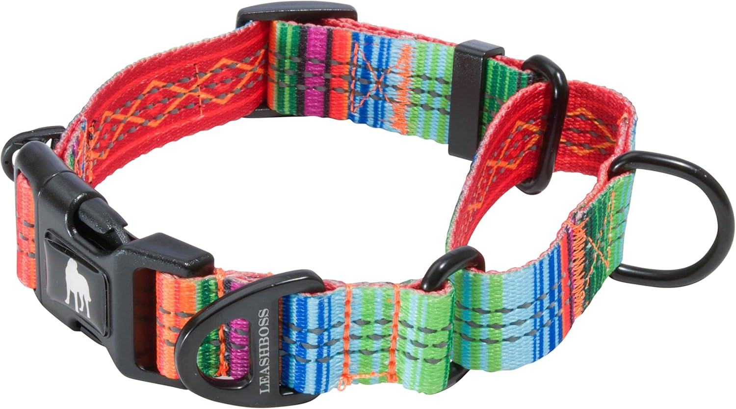 Leash Boss Martingale Collar for Dogs | Reflective Nylon Dog Collar for Large Dogs, Medium and Small Dogs | No Pull Pet Training Collar | Quick Release Buckle, Adjustable Pet Collar