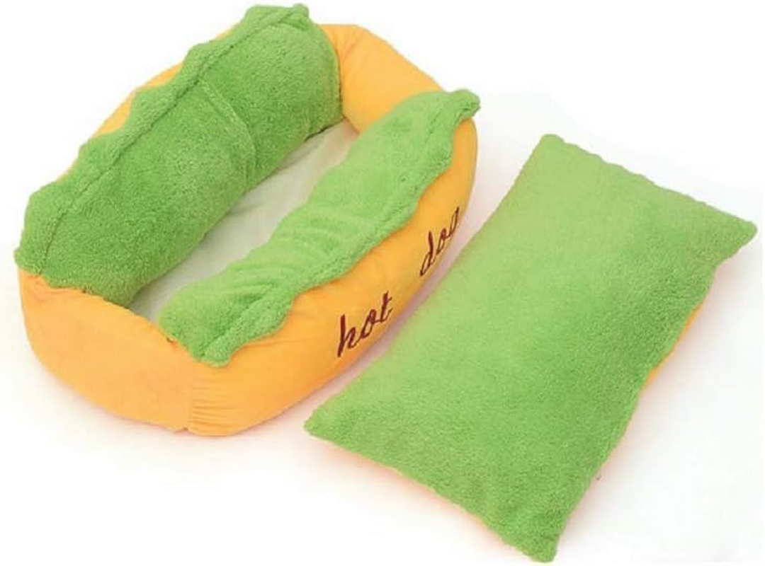 Hot Dog Design Pet Dog Bed,Soft Removable and Washable Pet Mat Dog House Dot Small Pet Animal Small Dog Bed image number 2