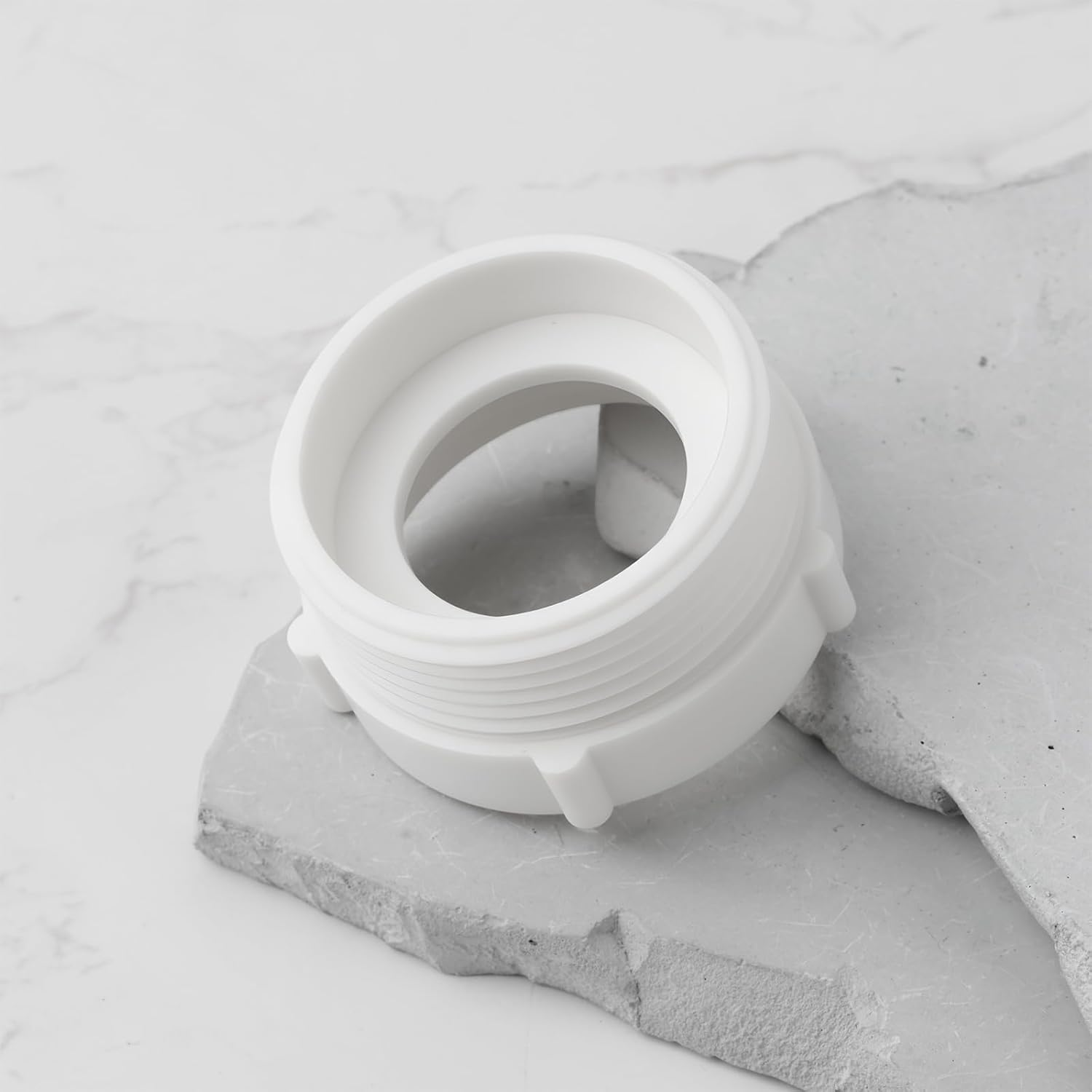 Ecsing 2Pcs 1-1/4 to 1-1/2 Thread Trap Waste Extension for Bath Shower Kitchen Sink image number 2