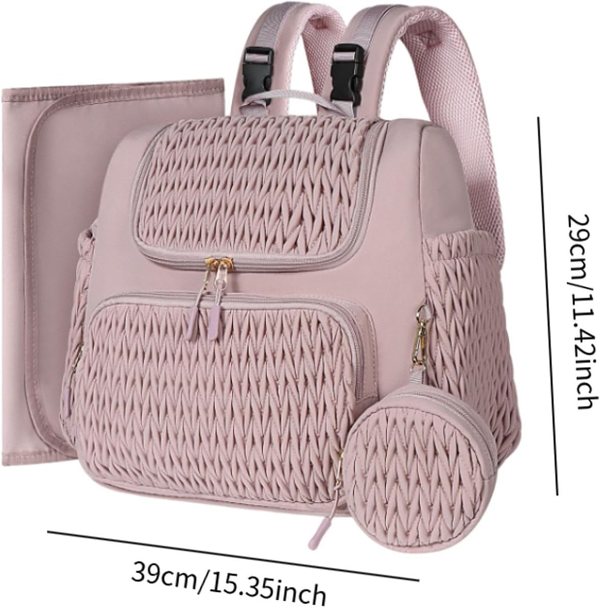 Amagogo Diaper Bag Nylon Portable Backpack Nappy Bag for Baby Travel Outdoor Dad Mom, Pink image number 6