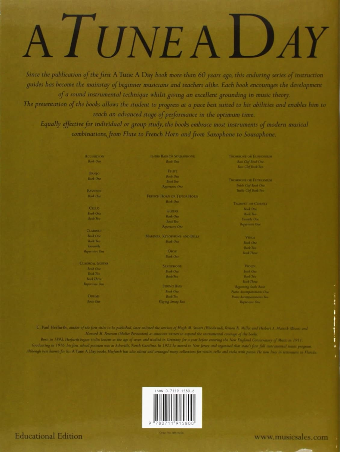 A Tune a Day for Trombone or Euphonium Bass Clef Book One image number 1