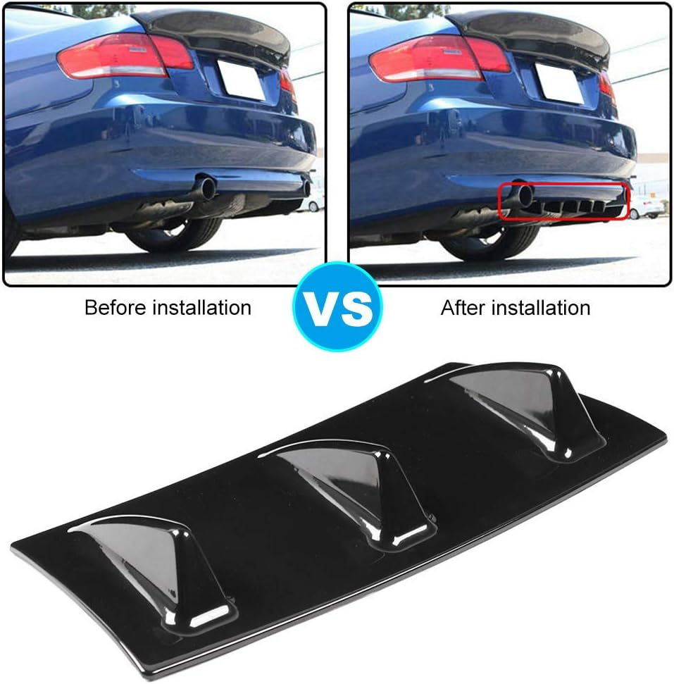 Universal Car Rear Bumper Fin Diffuser with Double-Sided Tape for Enhanced Aerodynamic Performance and (S 3Cm / 1.2In) image number 3