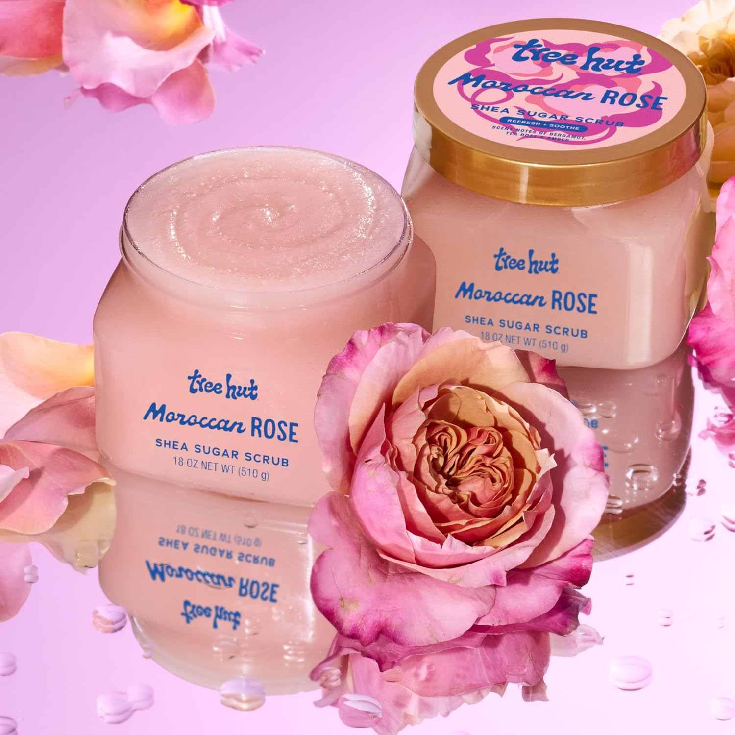 Tree Hut Shea Sugar Scrub Moroccan Rose, 18Oz, Ultra Hydrating and Exfoliating Scrub for Nourishing Essential Body Care (Pack of 3) image number 2
