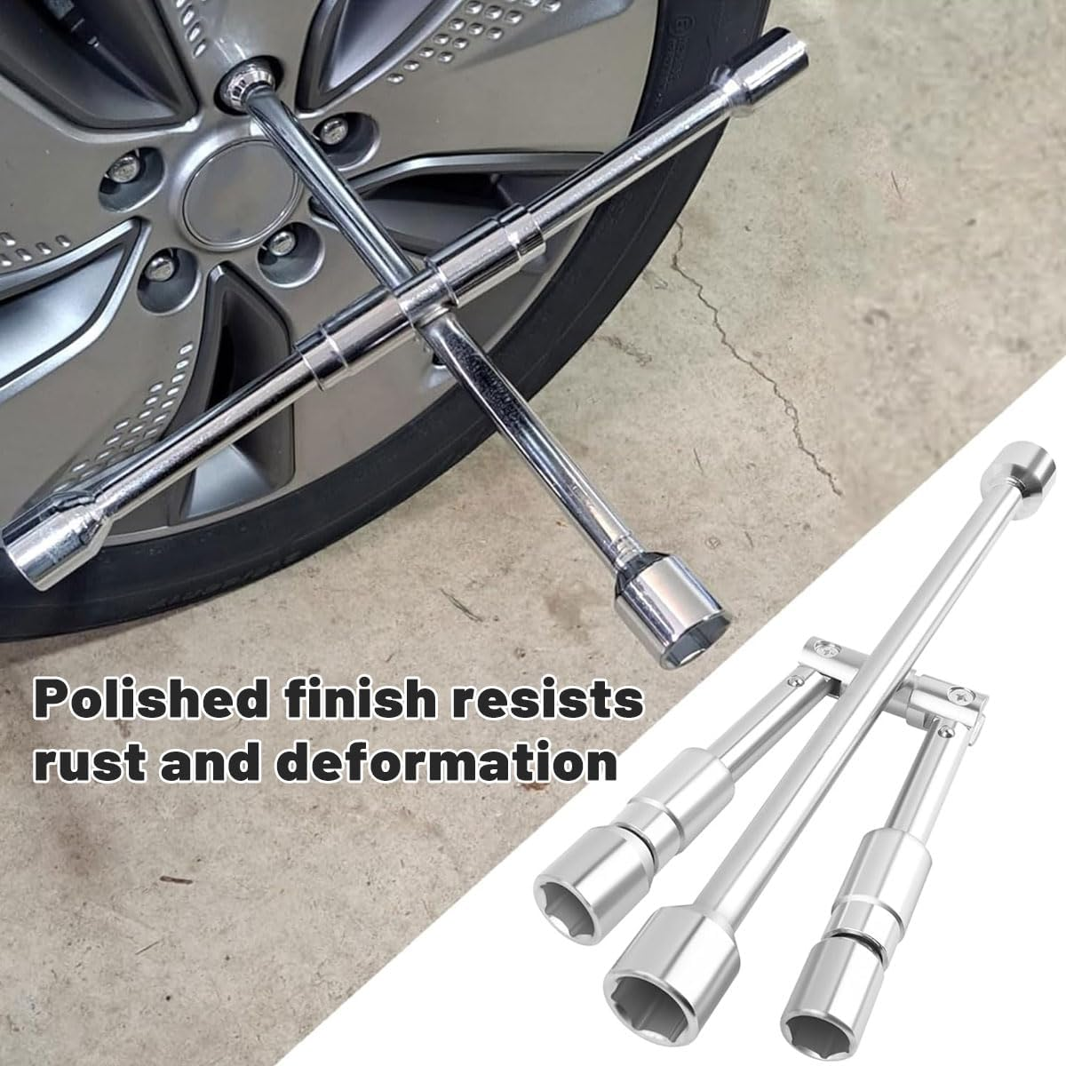 AIMALL Foldable Tire Wrench Set Carbon Steel for Car, SUV, Truck, Auto Repair Tool Kit image number 6