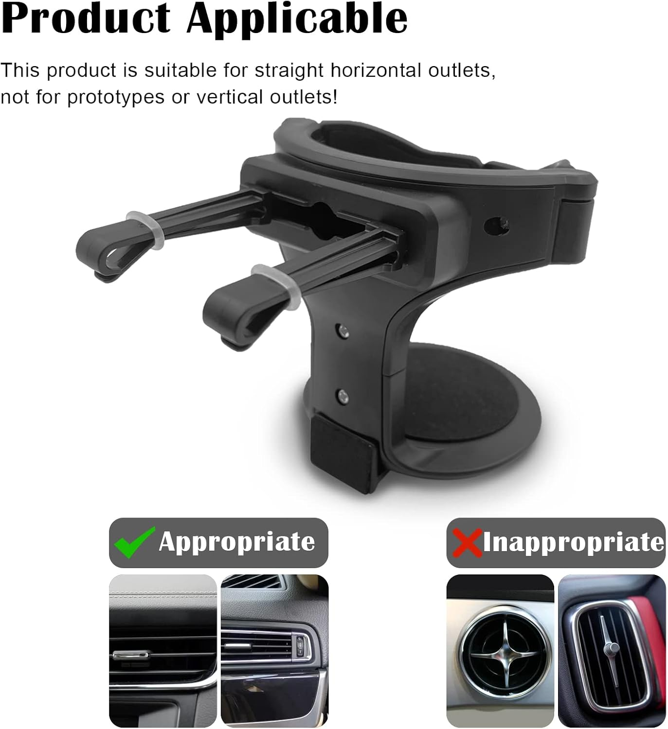 Universal Car Air Vent Cup Holder - Adjustable Mount with Clips for Water, Coffee, Juice, and Tea Bottles image number 5