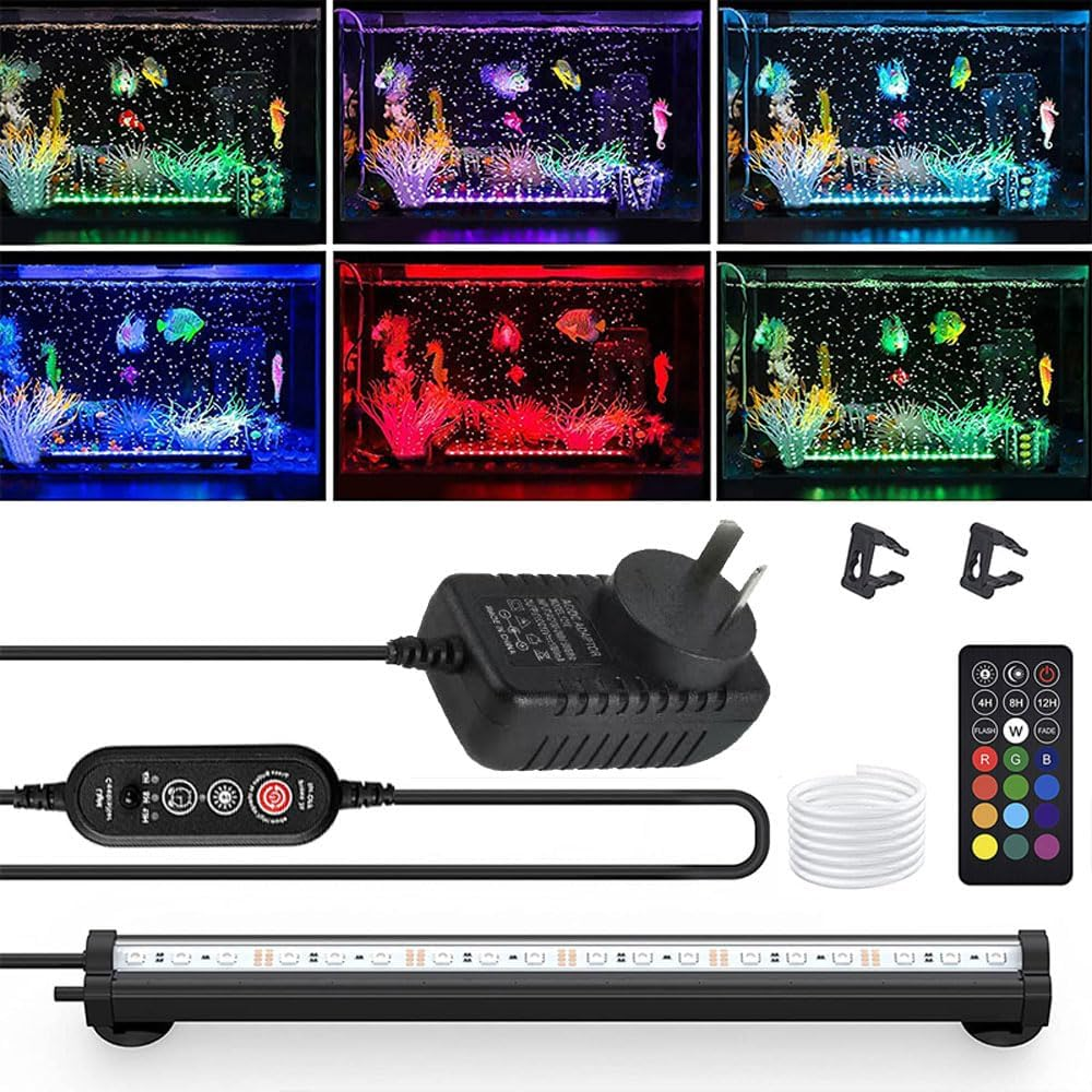 28-88CM RGB LED Fish Tank Light, Abeststudio Submersible Aquarium Light with Air Bubble Hole, IP68 Waterproof, 16 Colors Changing LED Lights (68Cm (For 70-80Cm Tank)) image number 6